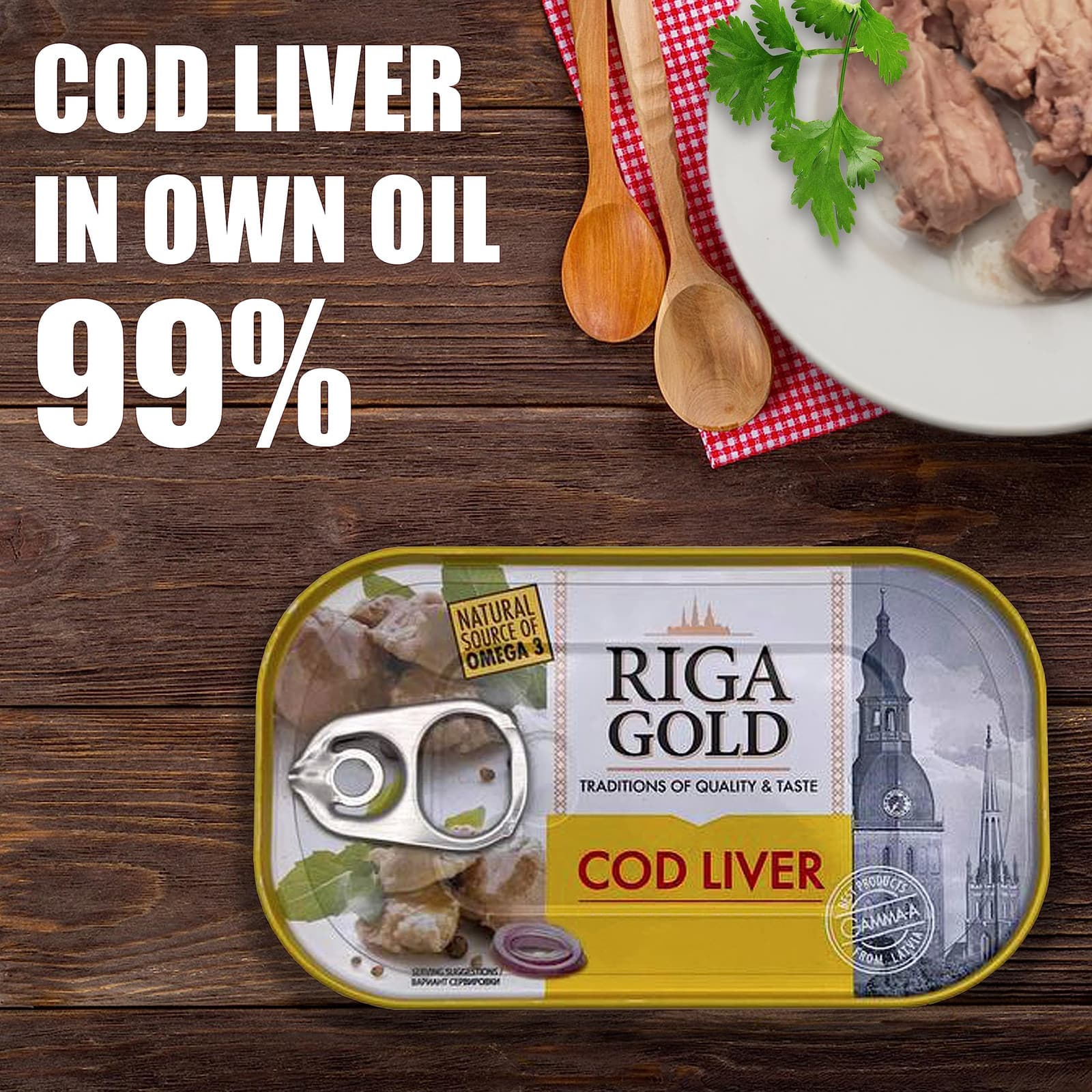 Cod Liver in Own Oil 4.27oz/ 121g From Iceland (Pack 6) 4