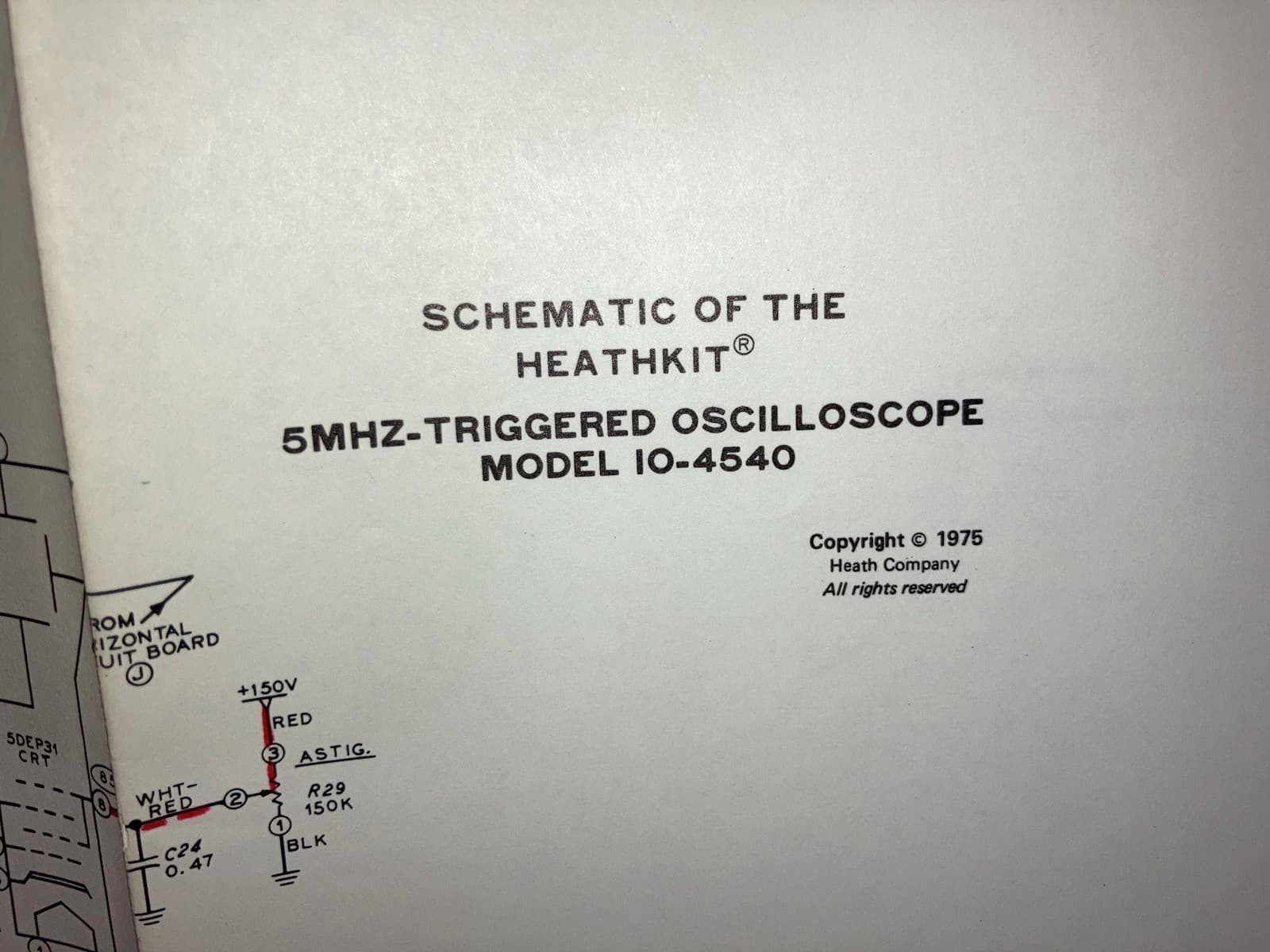 SCHEMATIC POSTERS (2) Of The Heathkit 5 MHZ Triggered Oscilloscope Model 10-4540 4