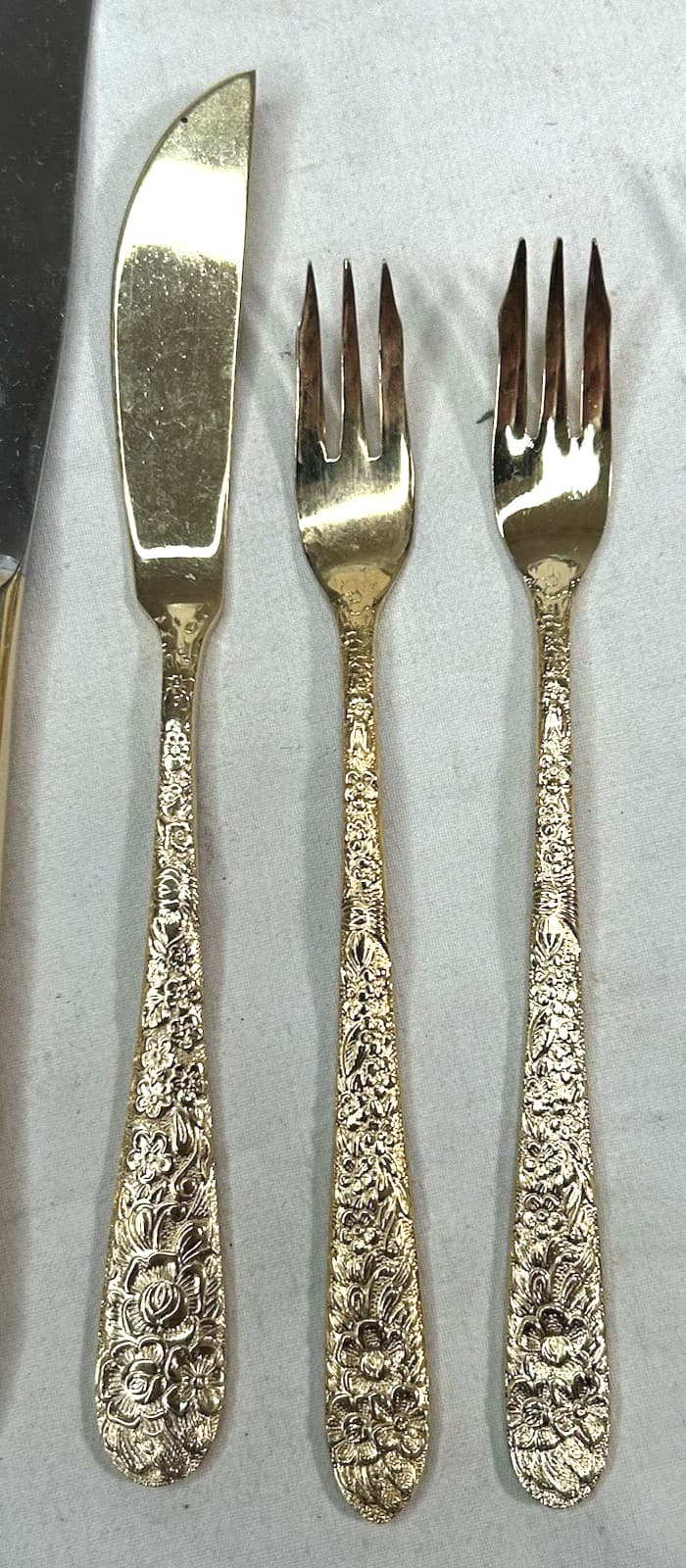 Towle Supreme Stainless Gold Electroplate Flora. Flatware 25 Pc  Vintage Japan 5