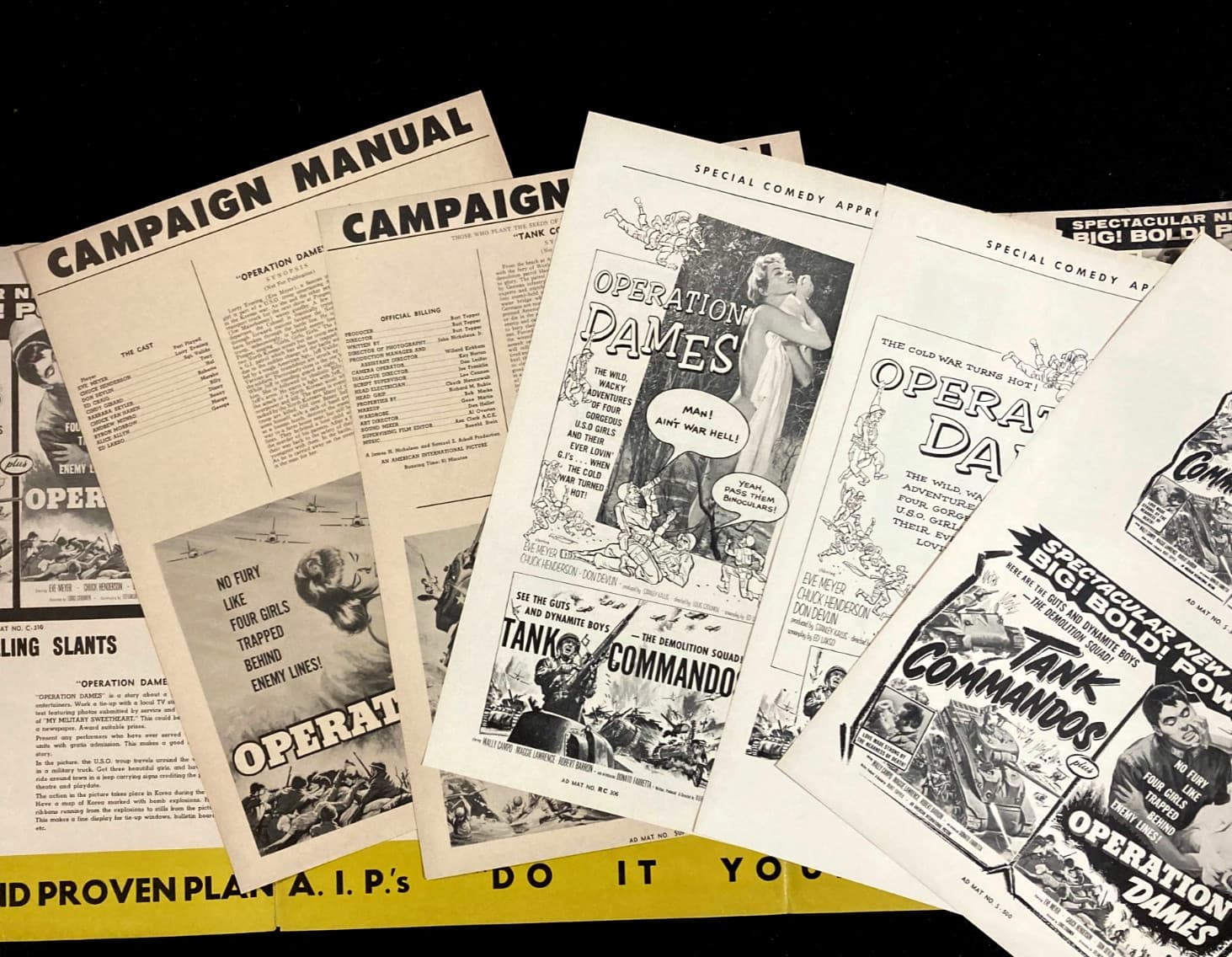 TANK COMMANDOS & OPERATION DAMES Original Movie Pressbook WW2 World War 2 Action 5