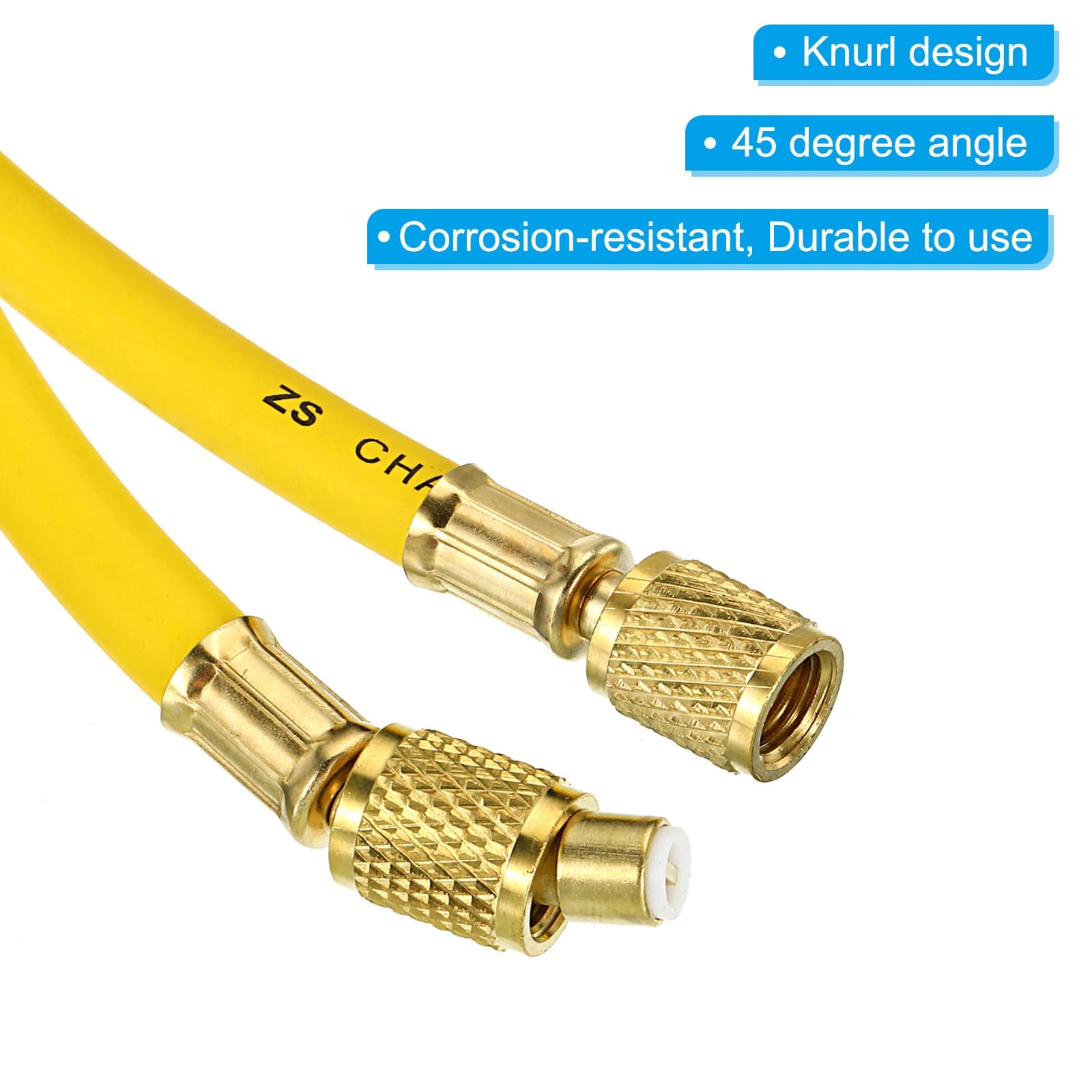 1/4SAE Refrigerant Charging Hose 8ft 500PSI 2500PSI Manifold Gauge Hose for HVAC 4