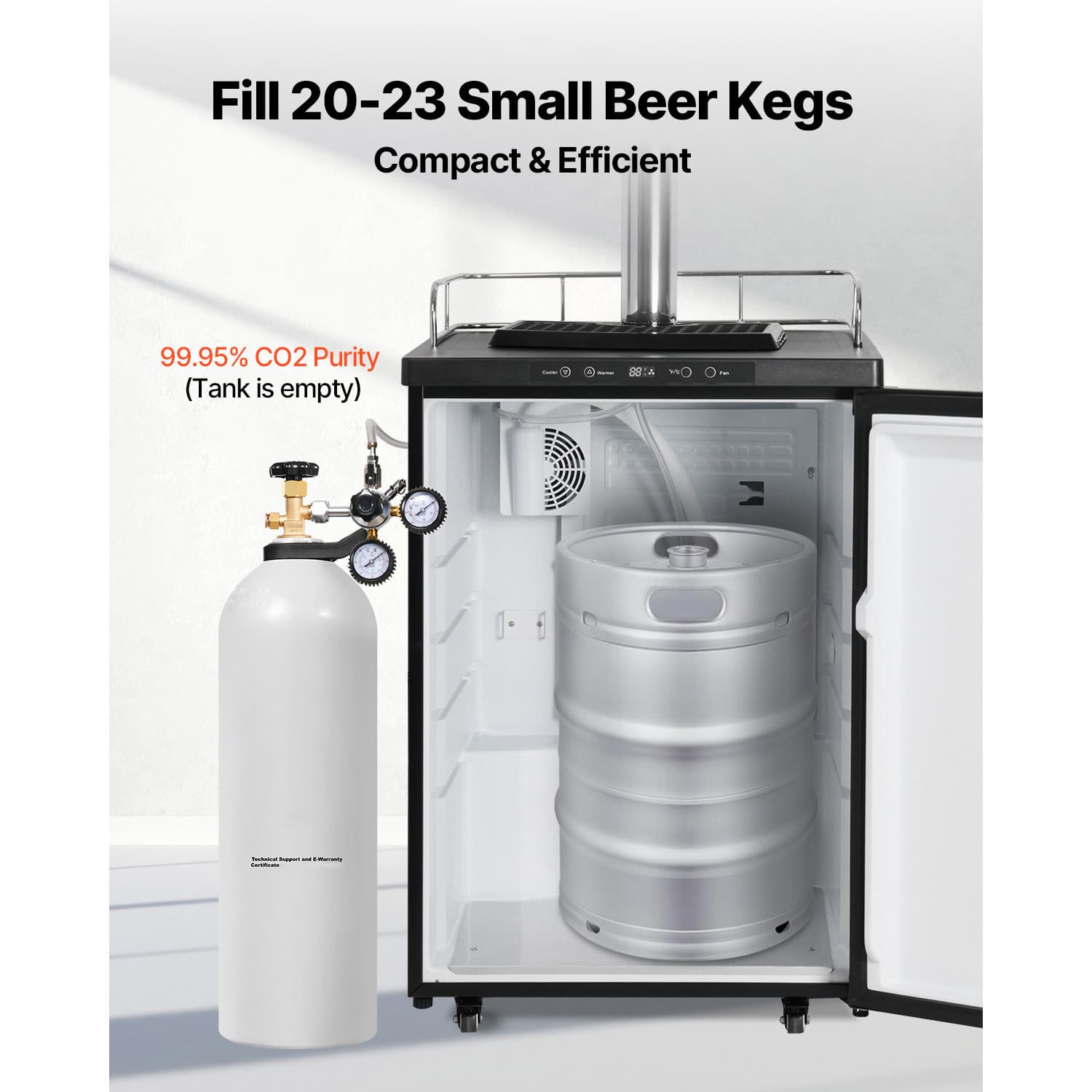 CO2 Tank 20 lbs New Aluminum Alloy Gas Cylinder with Siphon Tube DOT Approved 3