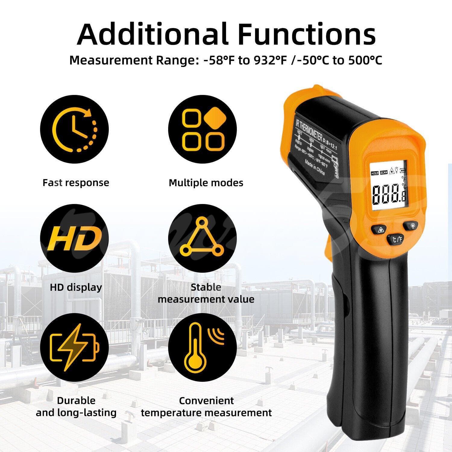 LCD Digital Non-contact Laser IR Infrared Thermometer Temp Meter Temperature Gun 5