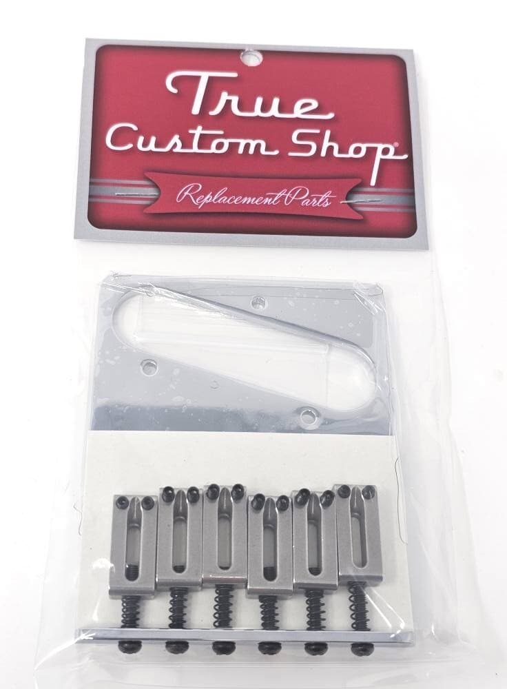 True Custom Shop® Gotoh Brass Bridge w/h Steel Saddles Fits Fender Modern Tele 6