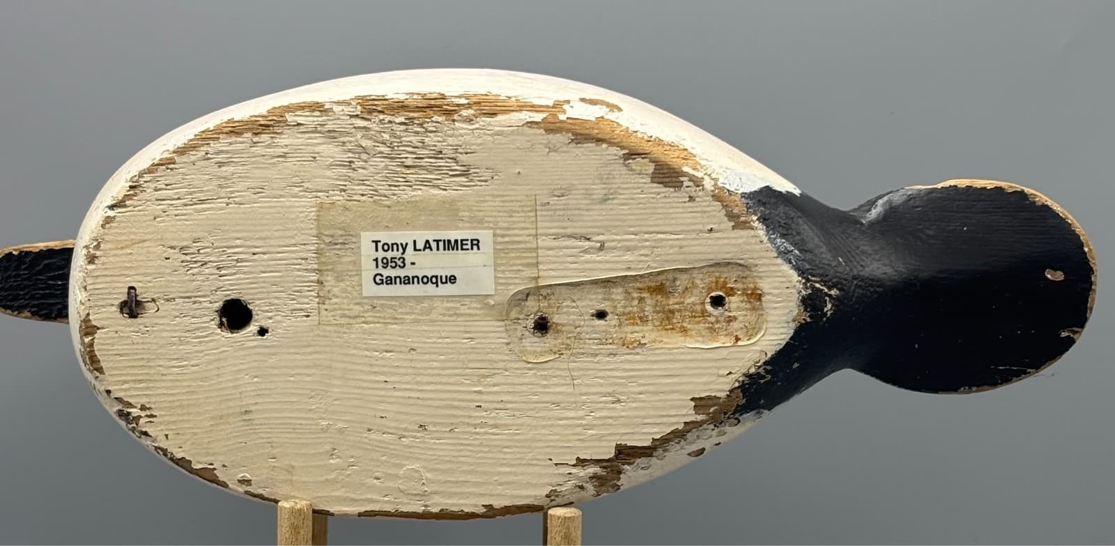 ORIGINAL PAINT *GANANOQUE* GOLDENEYE PAIR OF VINTAGE ANTIQUE WOODEN DUCK DECOYS 6