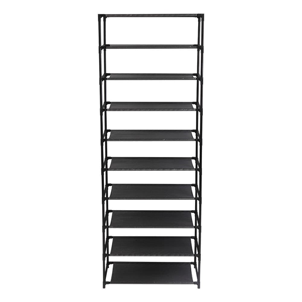 10 Tier Shoe Rack for 30 Pairs Freestanding Modular Organizer with Black Gray Tu 4