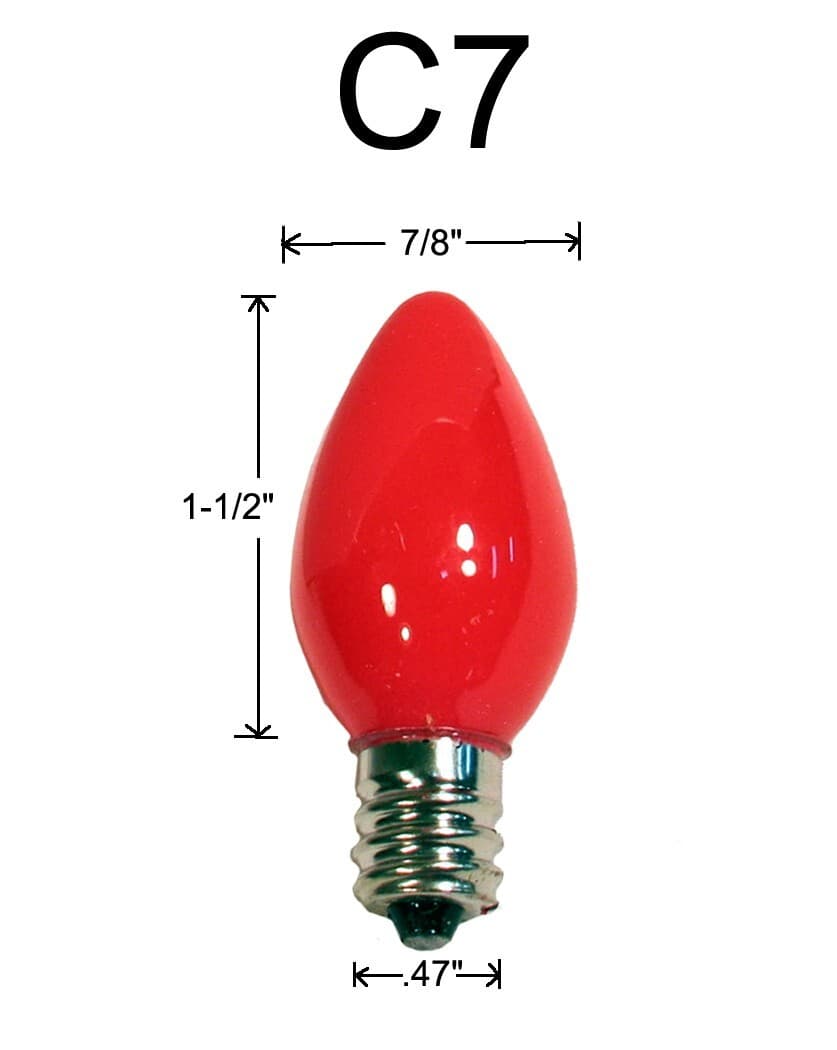 25 Pack C7 LED Ceramic Multicolor Replacement Light Bulbs for Christmas Light 5