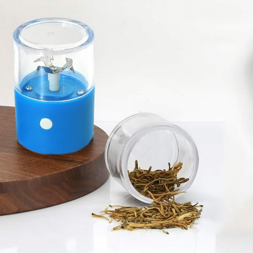 Electric Auto Grinder For Herb & Garlic Grinding Rchargeable in USB Blue Gift 3