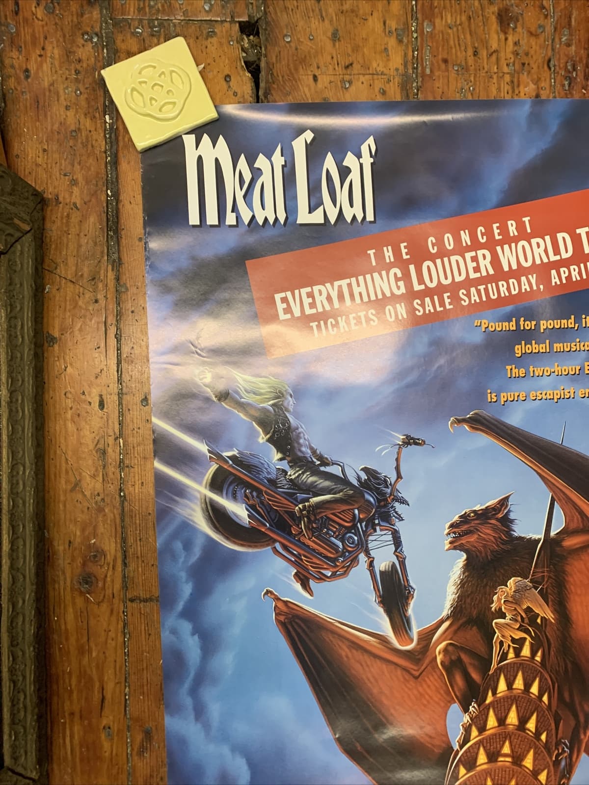 MEAT LOAF  EVERYTHING LOUDER WORLD  TOUR  -  ORIGINAL ROLLED ROCK CONCERT POSTER 2