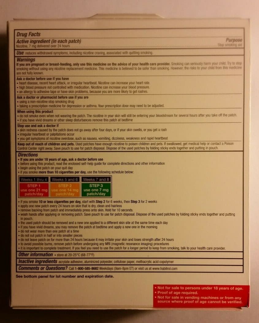 Habitrol Nicotine Transdermal System Patch 7 mg Step 3, 14 PATCHES (2-week kit) 3