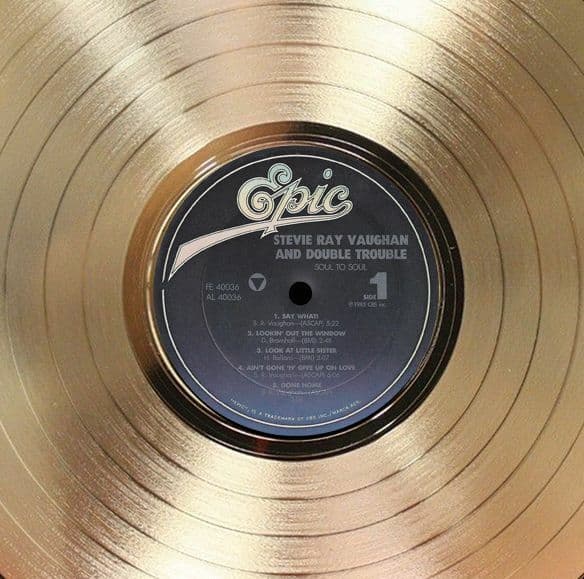 Stevie Ray Vaughan Framed LP Record Reproduction Signature Display #2  "M4" 3