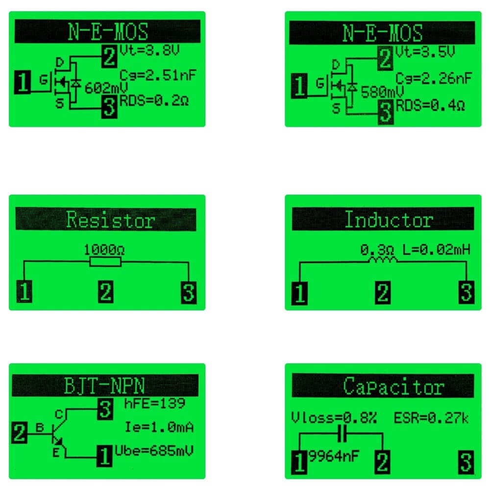 LCR-T4 LCD Transistors Tester Resistor Capacitor Diode SCR Inductor Triode Meter 5
