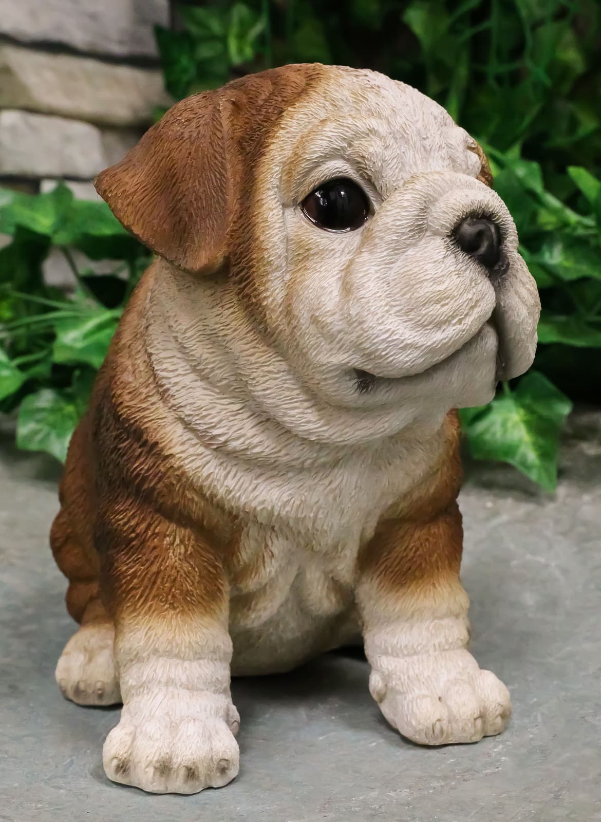 Ebros Lifelike Sitting Adorable Bulldog Puppy Dog Figurine 5"H Pet Pal Puppies 6