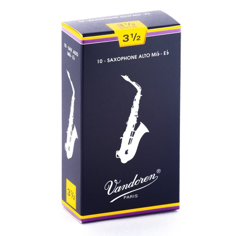 Vandoren 10 PACK Traditional Alto Saxophone Reeds #3.5 Strength 3 1/2 / SR2135