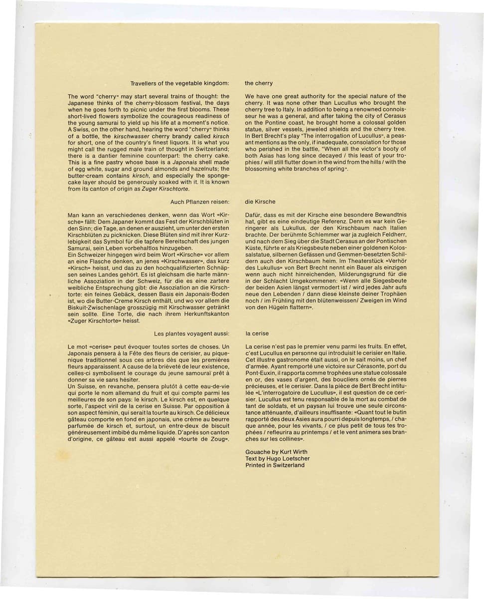 2 Swissair Economy Class Menus 1990's Switzerland North America Chestnut Cherry 4