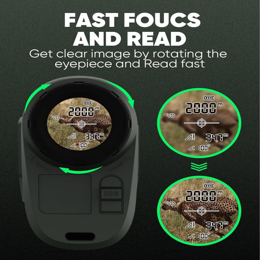 1200 Yds Hunting Laser Range finder Target Acquisition Technology 6x magnificati 6