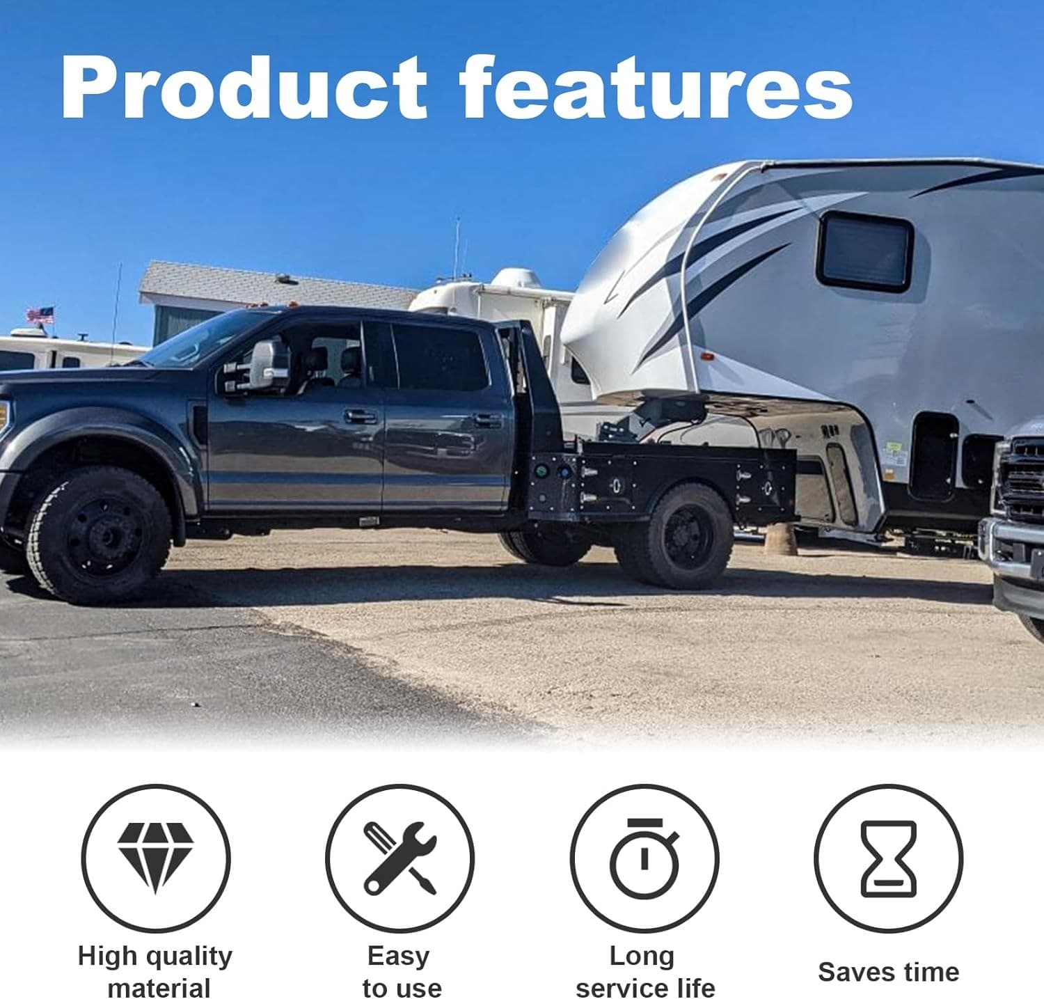 Scissor Jack Adapter, Drill Adapter for 1/2 Inch Black & Silver  3