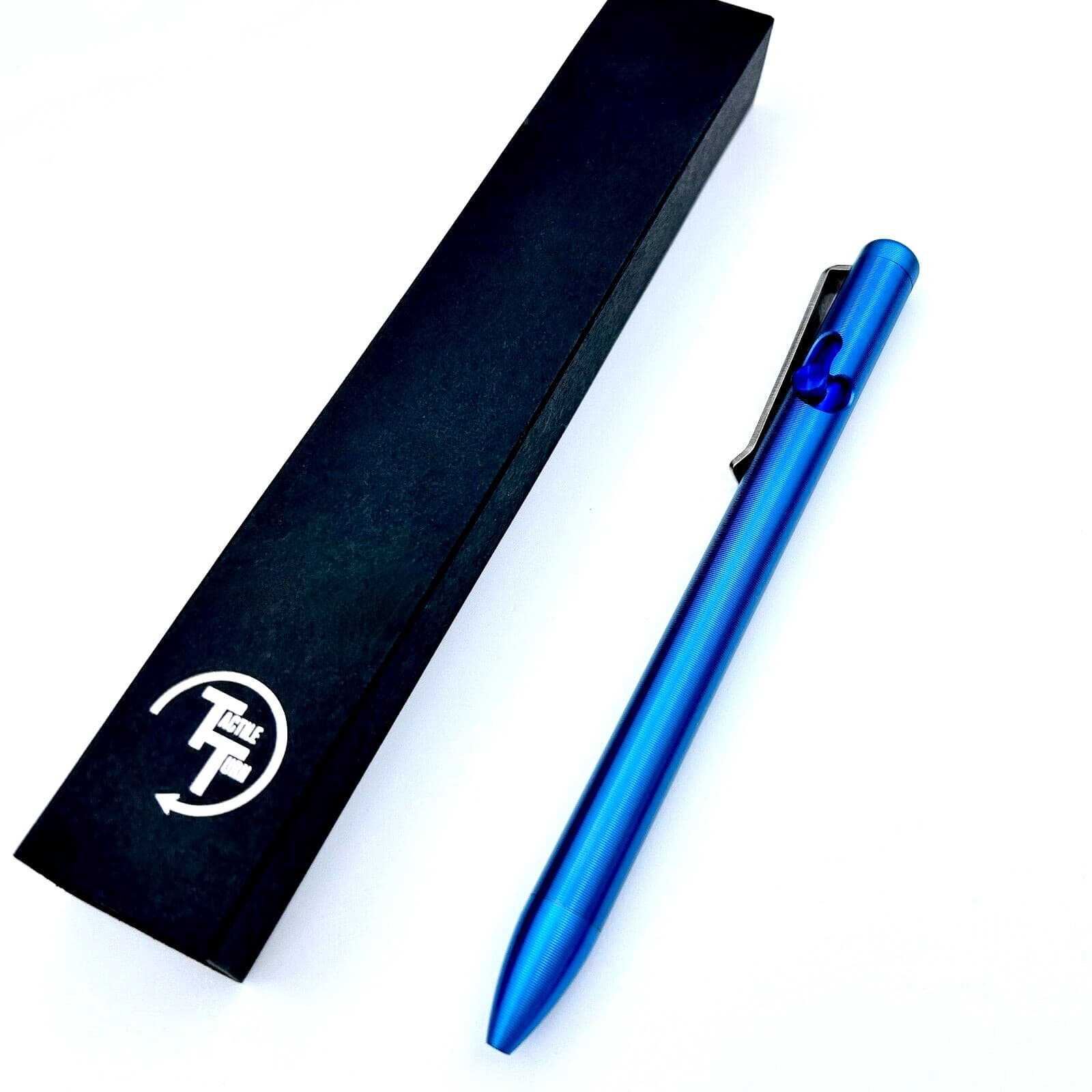 Tactile Turn - Titanium Bolt Action Standard Size Pen 29v Blue Ano Color  [5.6"] 2