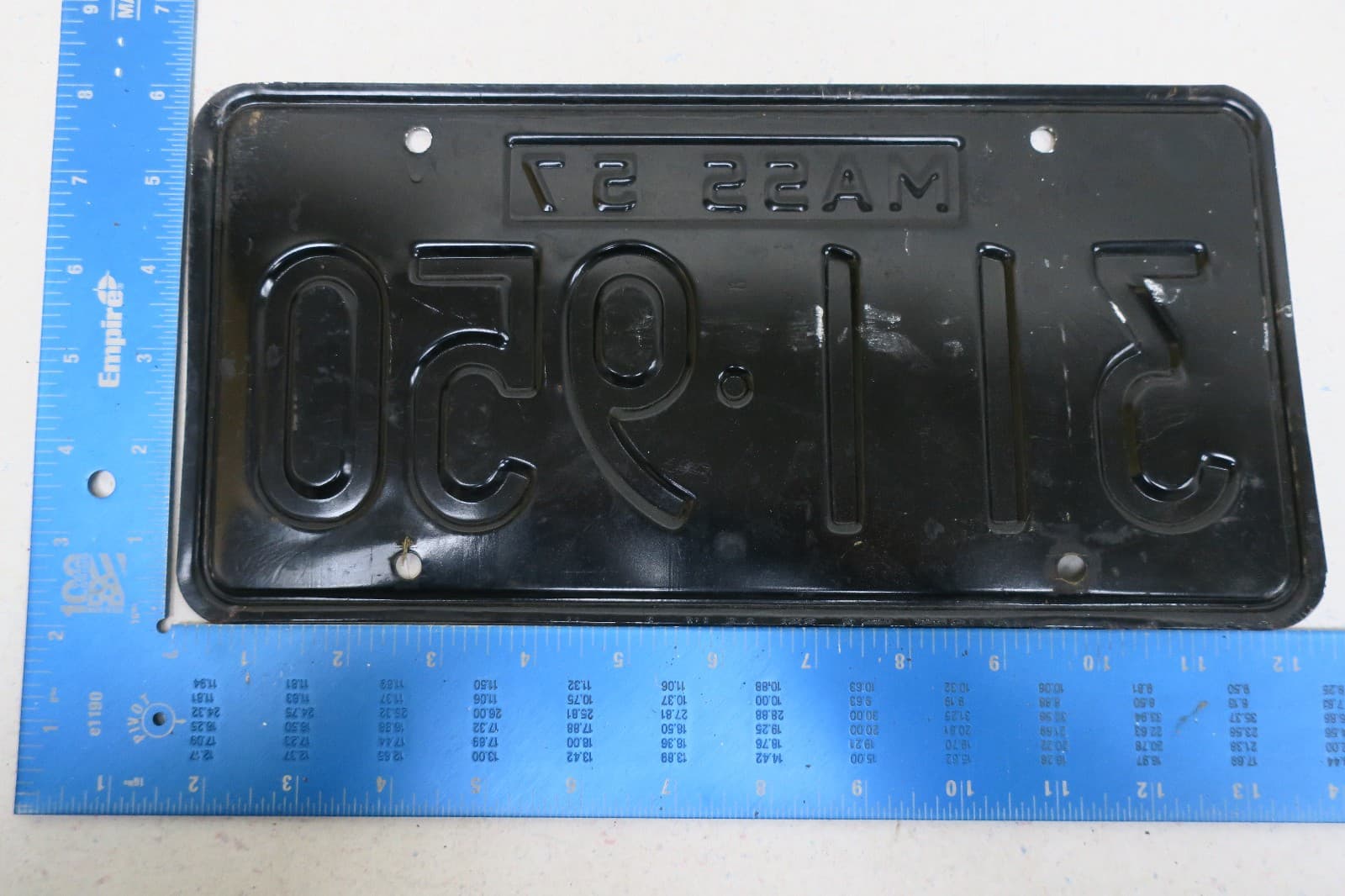 Massachusetts LIcense Plate 1957 Tag 57 Mass Ma 311-950 311950 2