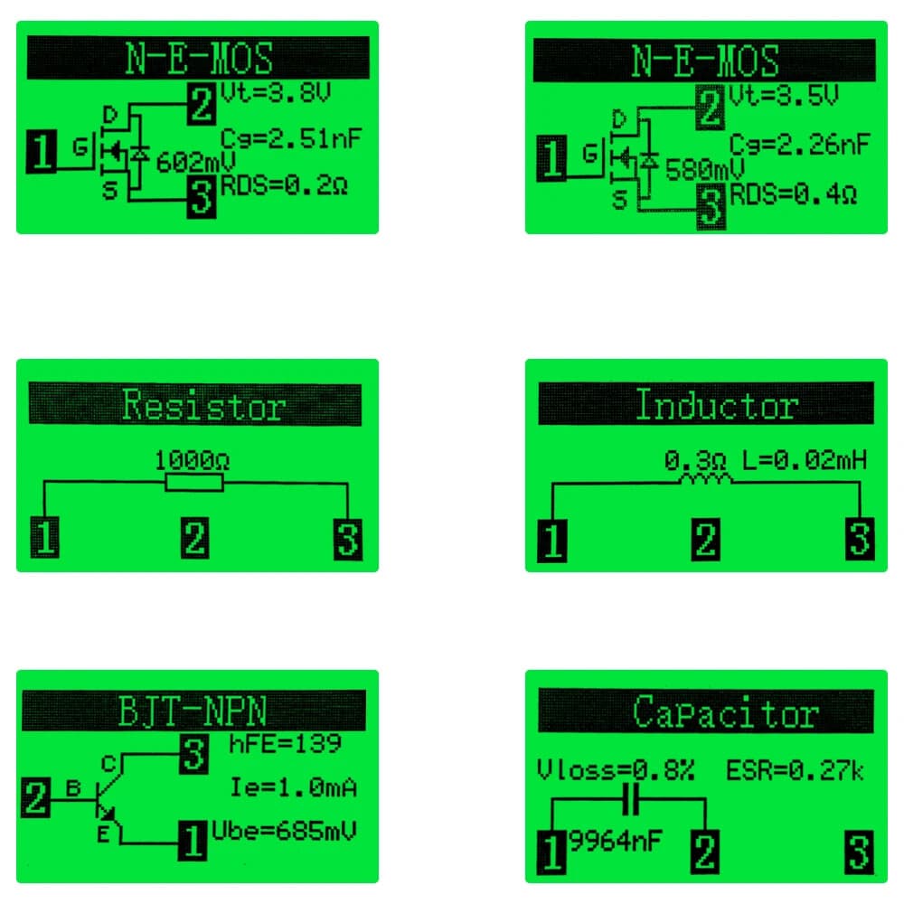 Digital Component Tester Transistor Resistor Inductor Diode Capacitor ESR Meter 2