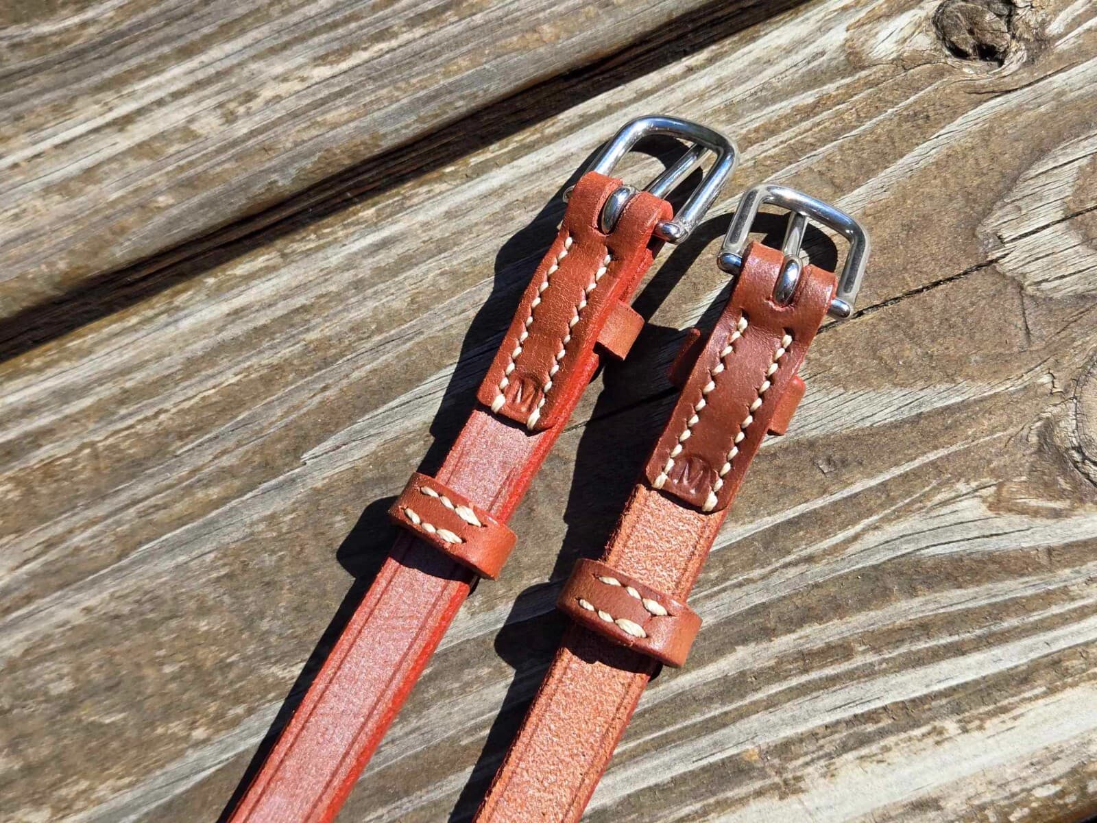 Devoucoux Brown Leather English Hunter Bridle Cheekpieces - Size MEDIUM - NWOT! 5