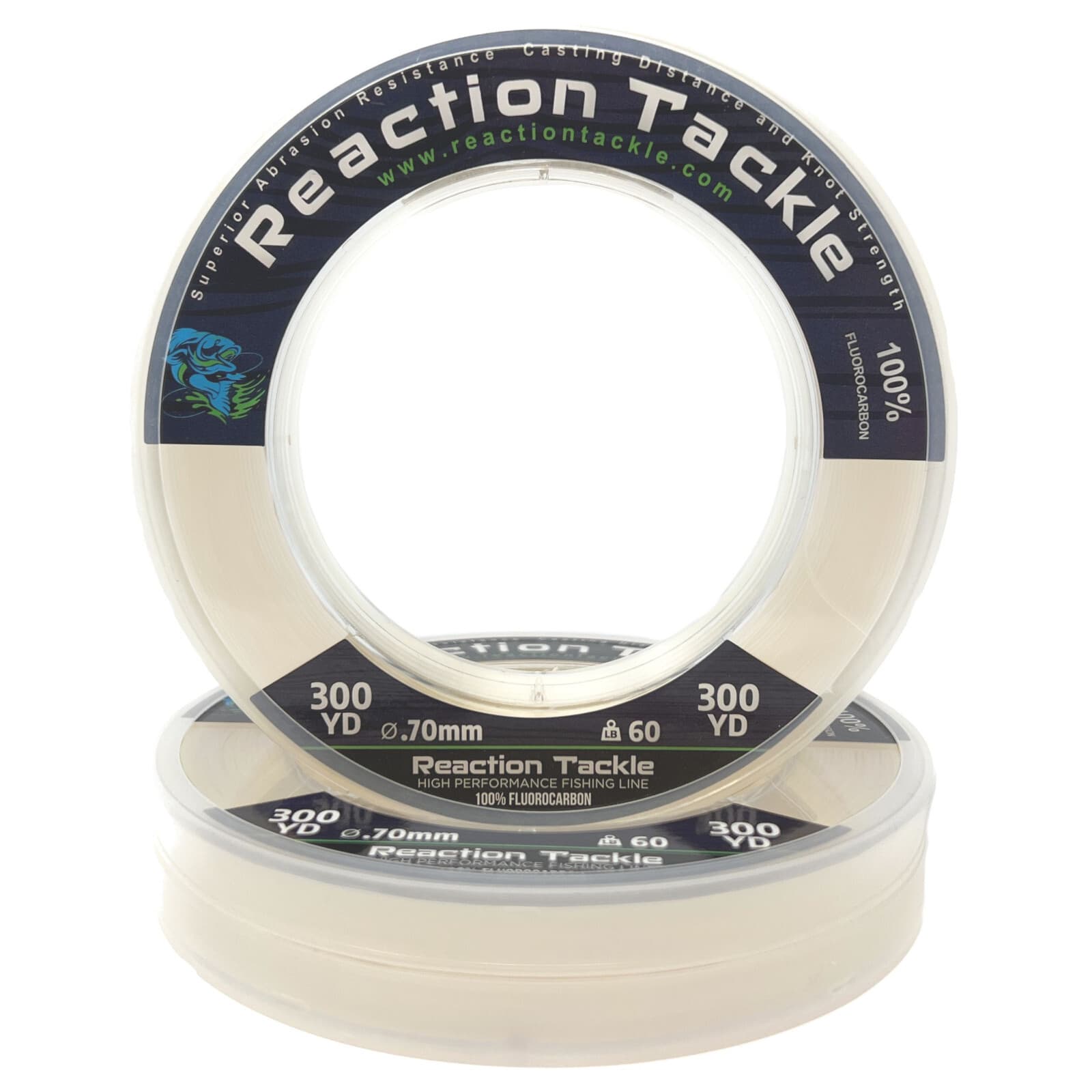 Reaction Tackle 100% Pure Fluorocarbon Fishing Line Pink or Clear Colors