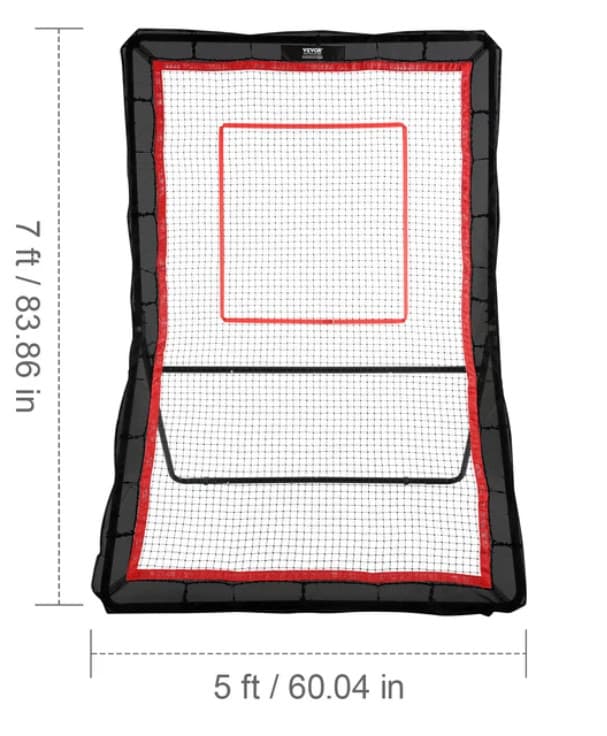 VEVOR Lacrosse Rebounder, 5x7 Ft Volleyball Bounce Back Net, pitchback net 3