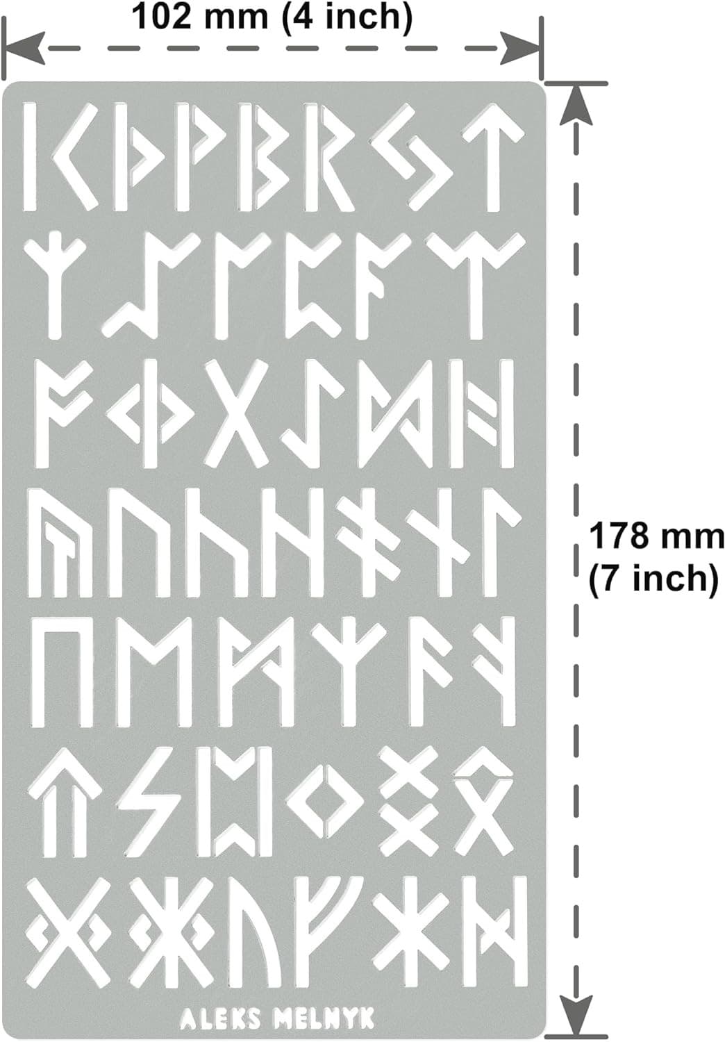 No.35 Metal Stencil, Elder Futhark Runes, Ancient Alphabet, Sigil Magic Alphabet 4
