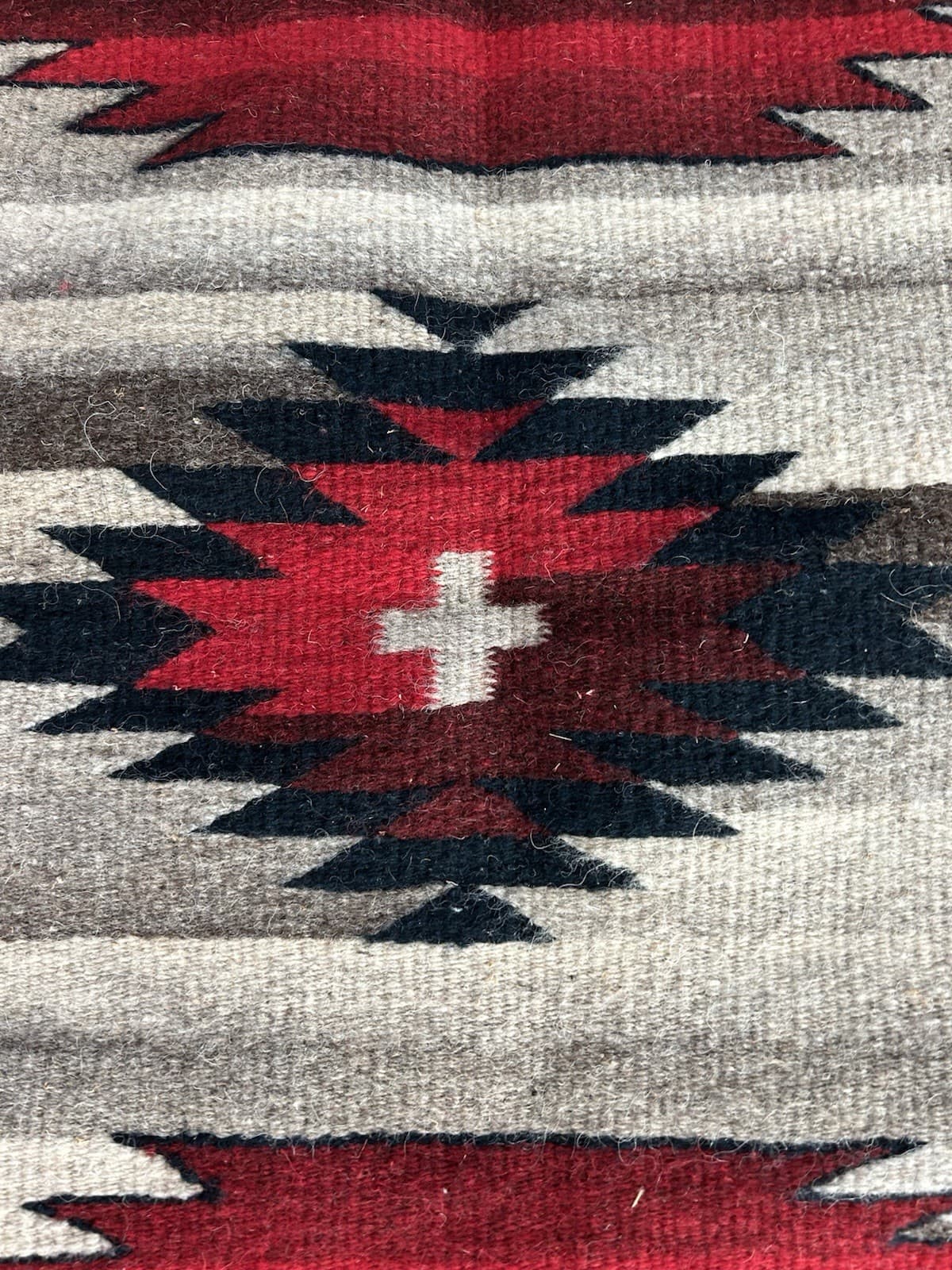 Zapotec Wool Rug Hand Woven Western Home Rustic Geometric Design 24x46” 3