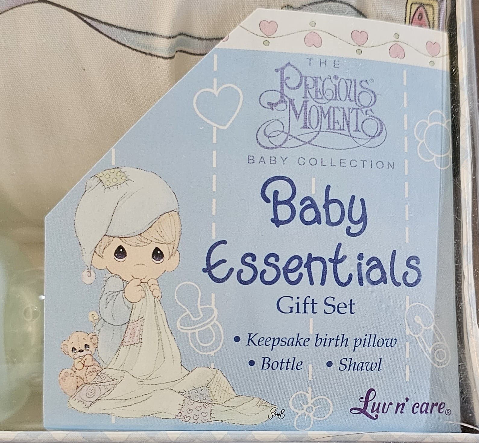 Rare 8-OZ Baby Bottle + Keepsake Birth Pillow + Shawl (Blanket) Precious Moments 2