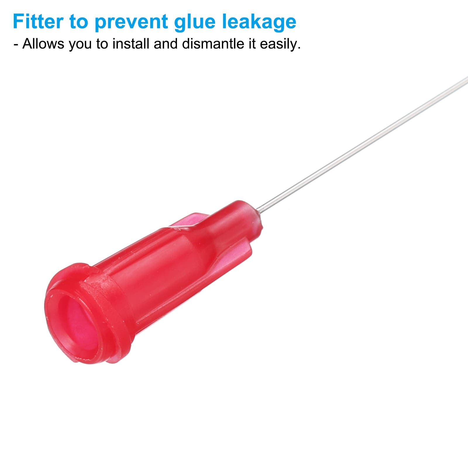 50Pcs 25Gax1.5" Dispensing Needle Tip Stainless Steel and Plastic Rose Red 4