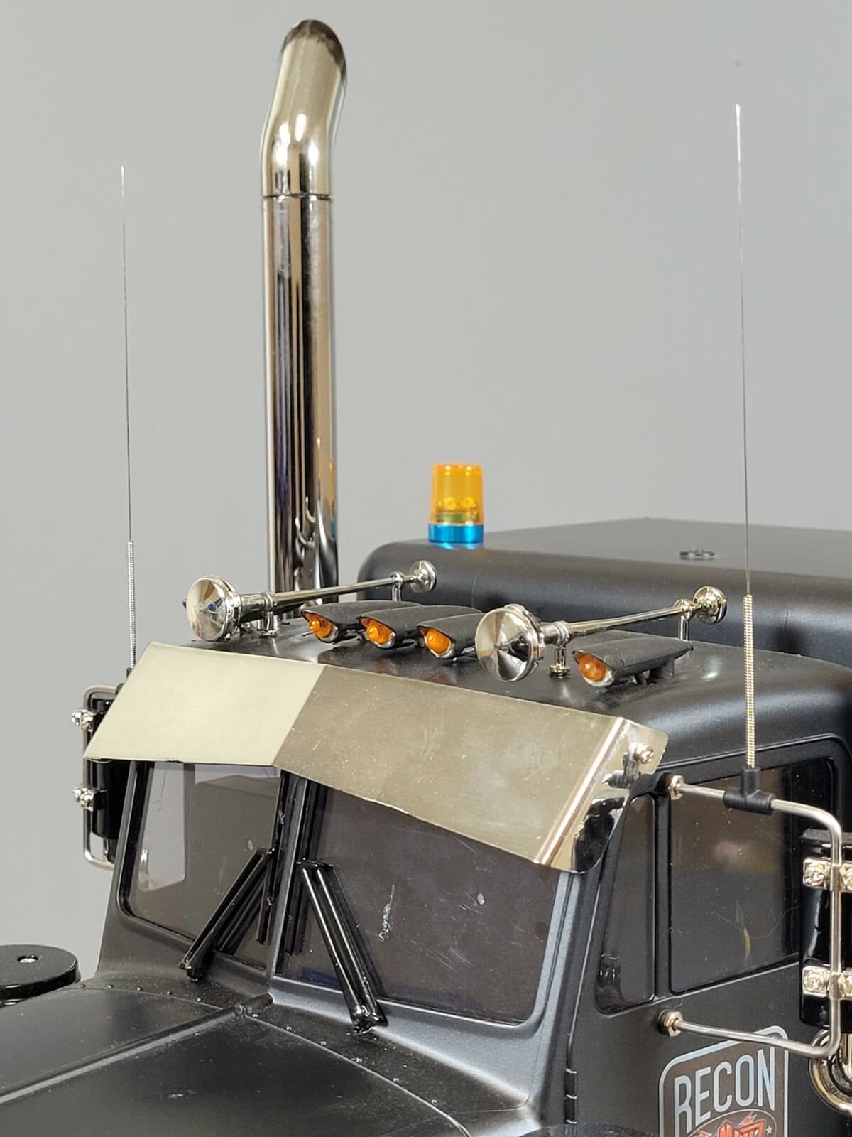 Simulate Toy CB Spring Antenna Mirror Mount Tamiya 1/14 King Grand Knight Hauler