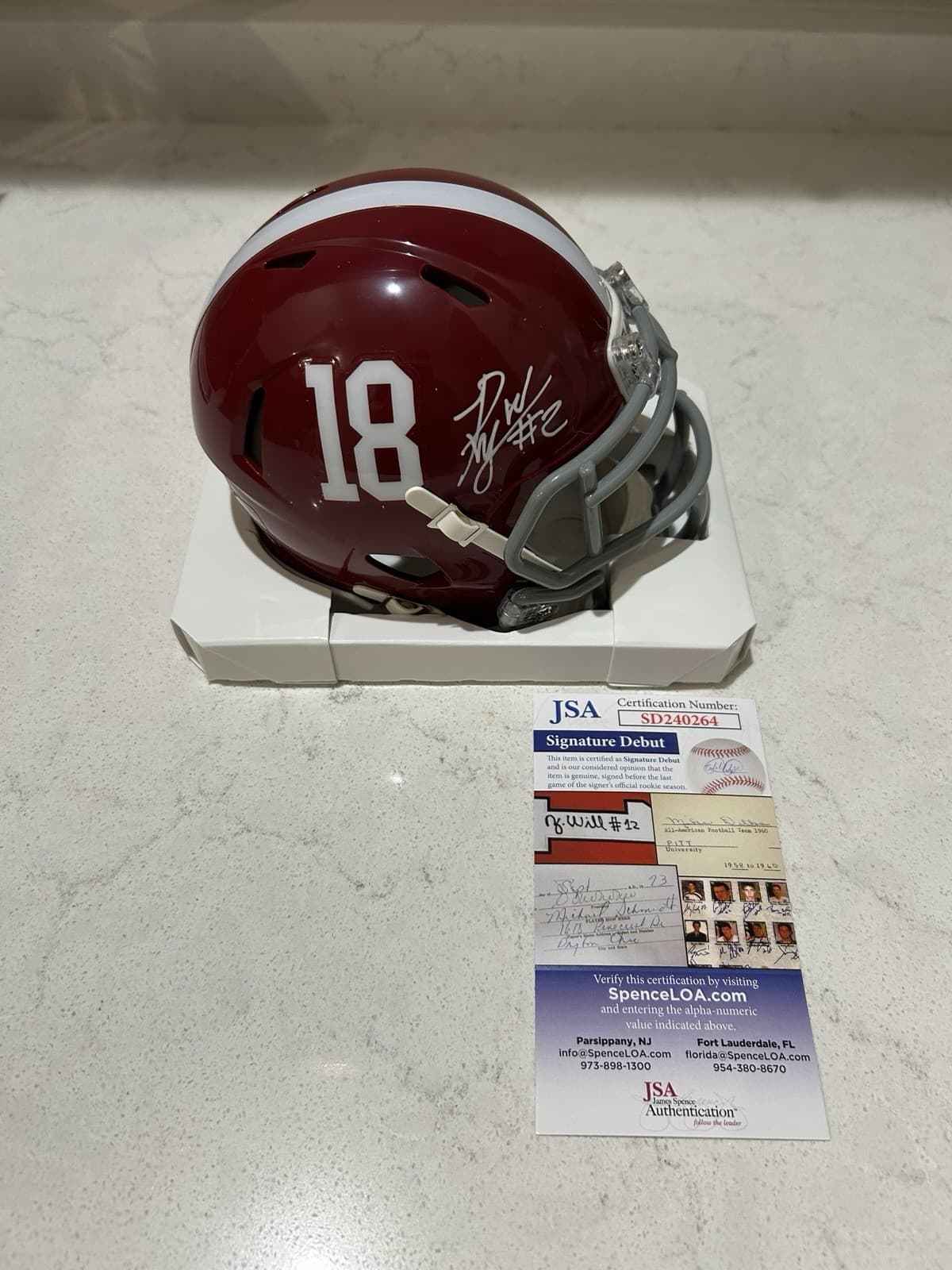 Ryan Williams Autographed Signed Mini Helmet Alabama Football JSA Cert