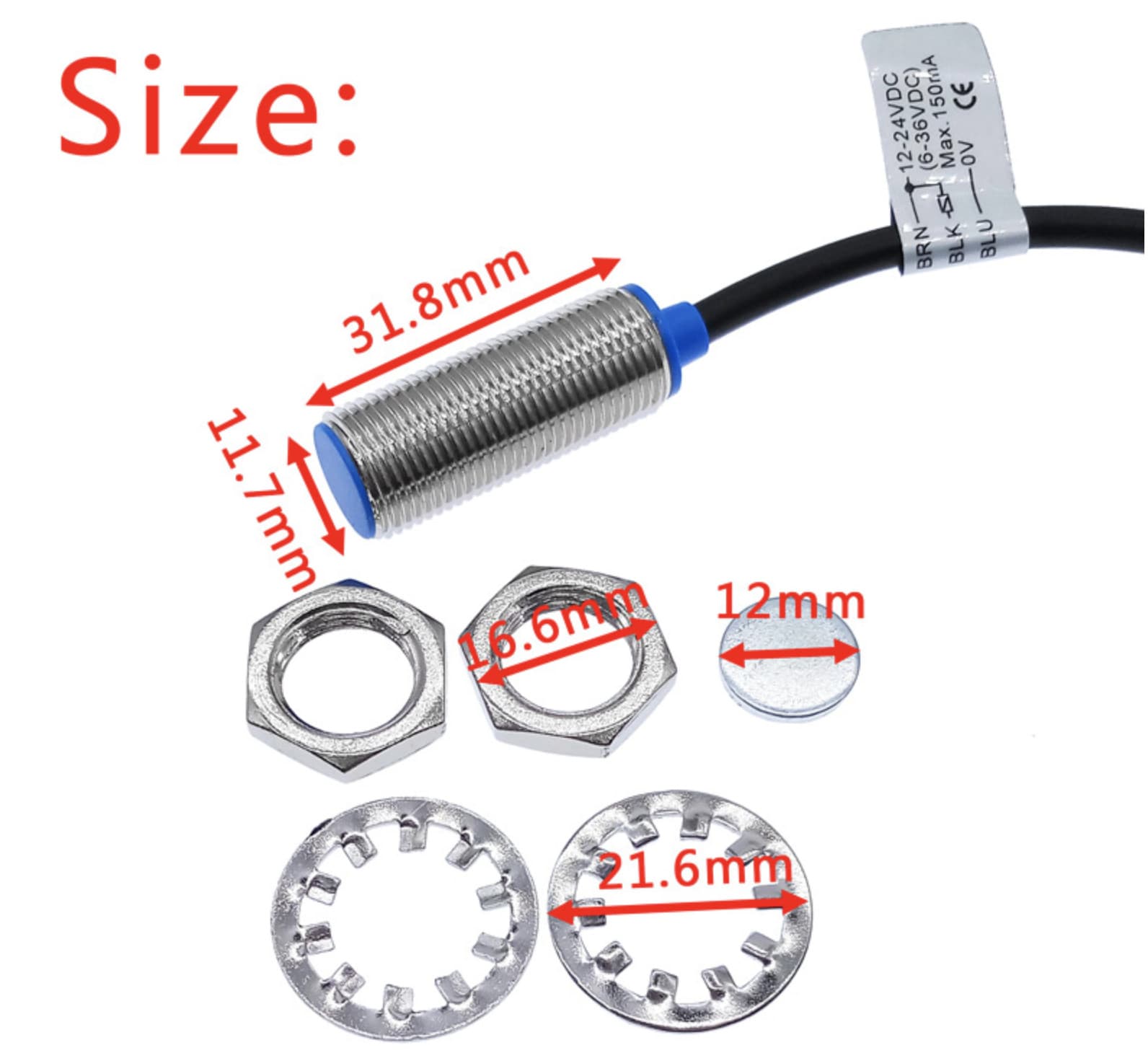 Hall Effect Sensor Proximity Switch NPN 3-wires Normally Open With Magnet MP 5