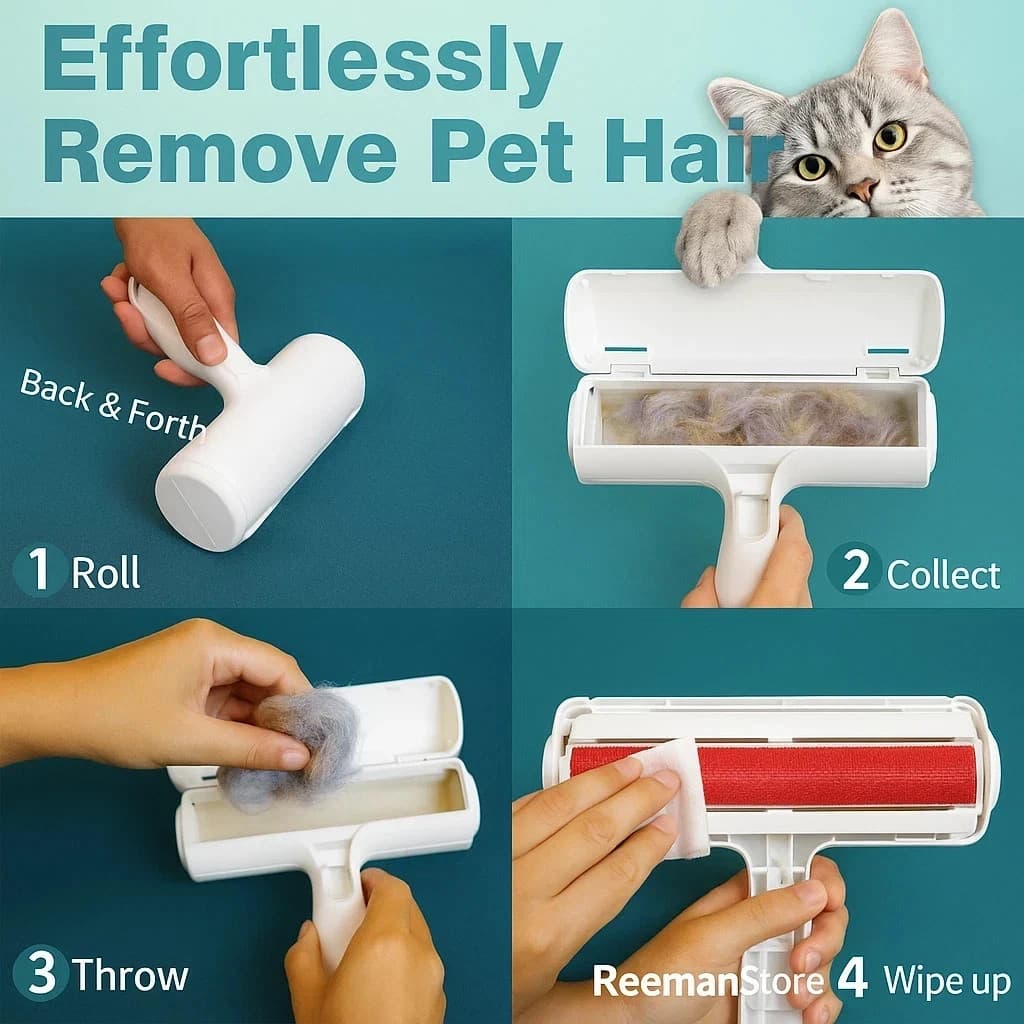 Chom Pet Hair Remover & Reusable Lint Roller for  PET  FUR _CAT DOG hair remover 3