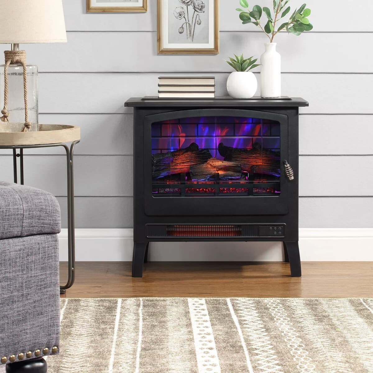 Infrared Electric Fireplace Stove Heater, 5,200 BTU, 26.7"x14.5"x22.6" CSCESH-1