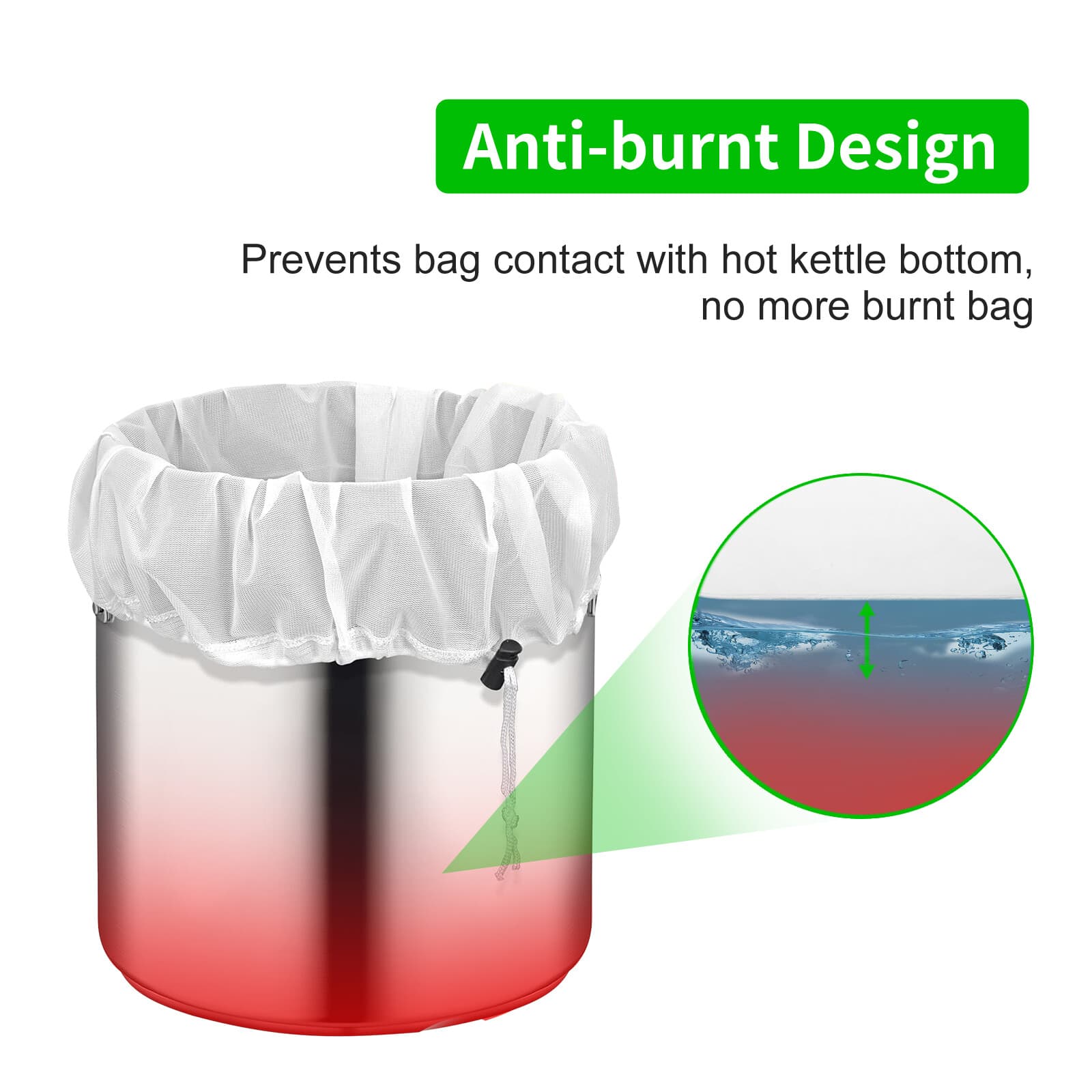 3x Drawstring Straining Brew Bag Extra Large Fine Mesh for Fruit Grape Wine Beer 4