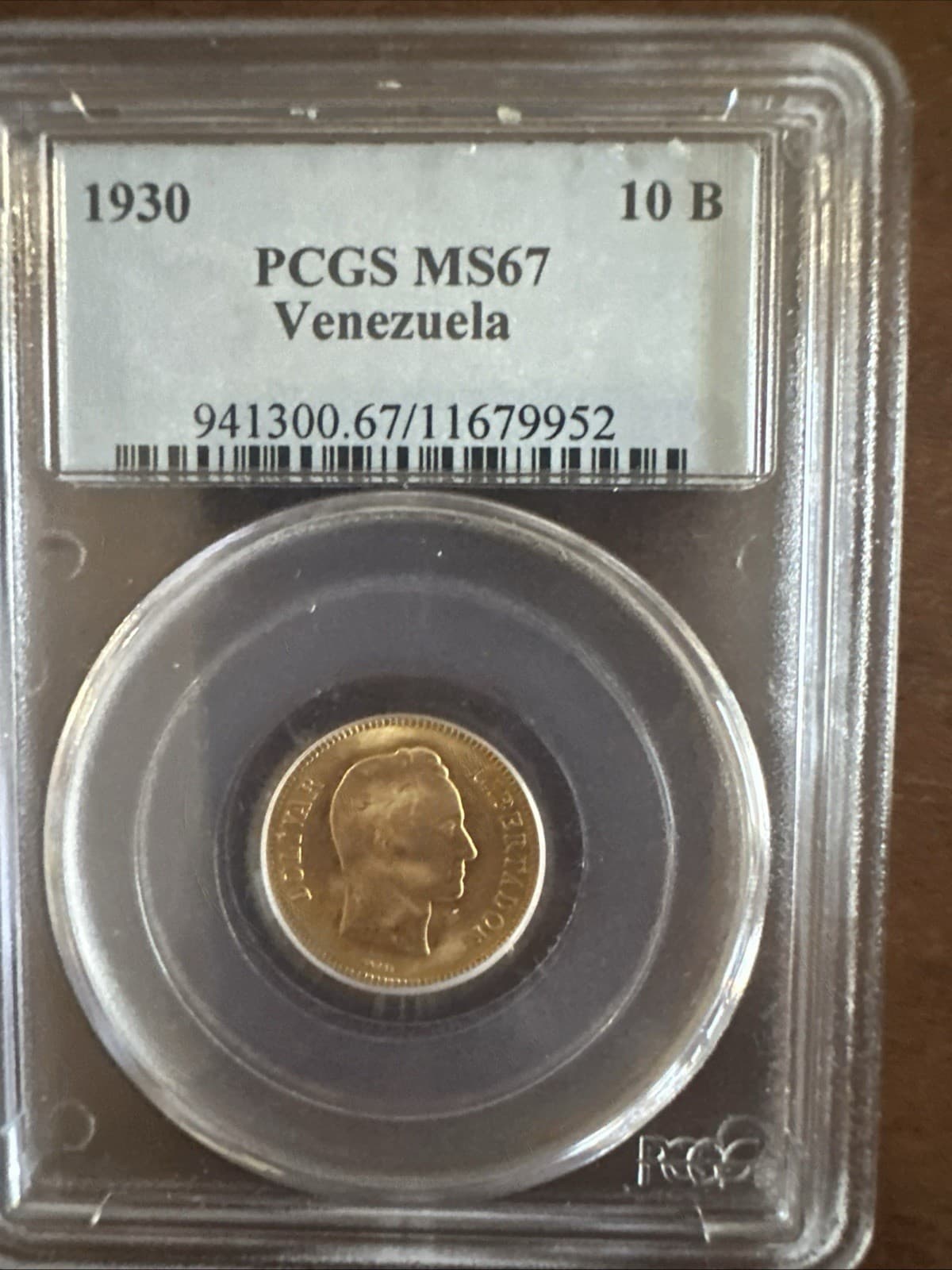 1930 Venezuela Gold 10 Bolivar PCGS MS 67  Super Coin 4