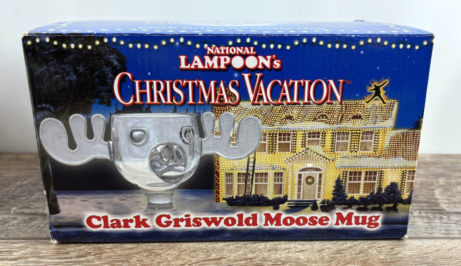 National Lampoon Christmas Vacation Clark Griswold Moose Mug Glass Original Box 2