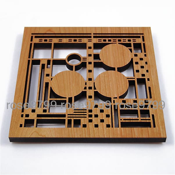 Frank Lloyd Wright Laser Cut Wood Coonley Trivet and Wall Plaque TR08 NIB