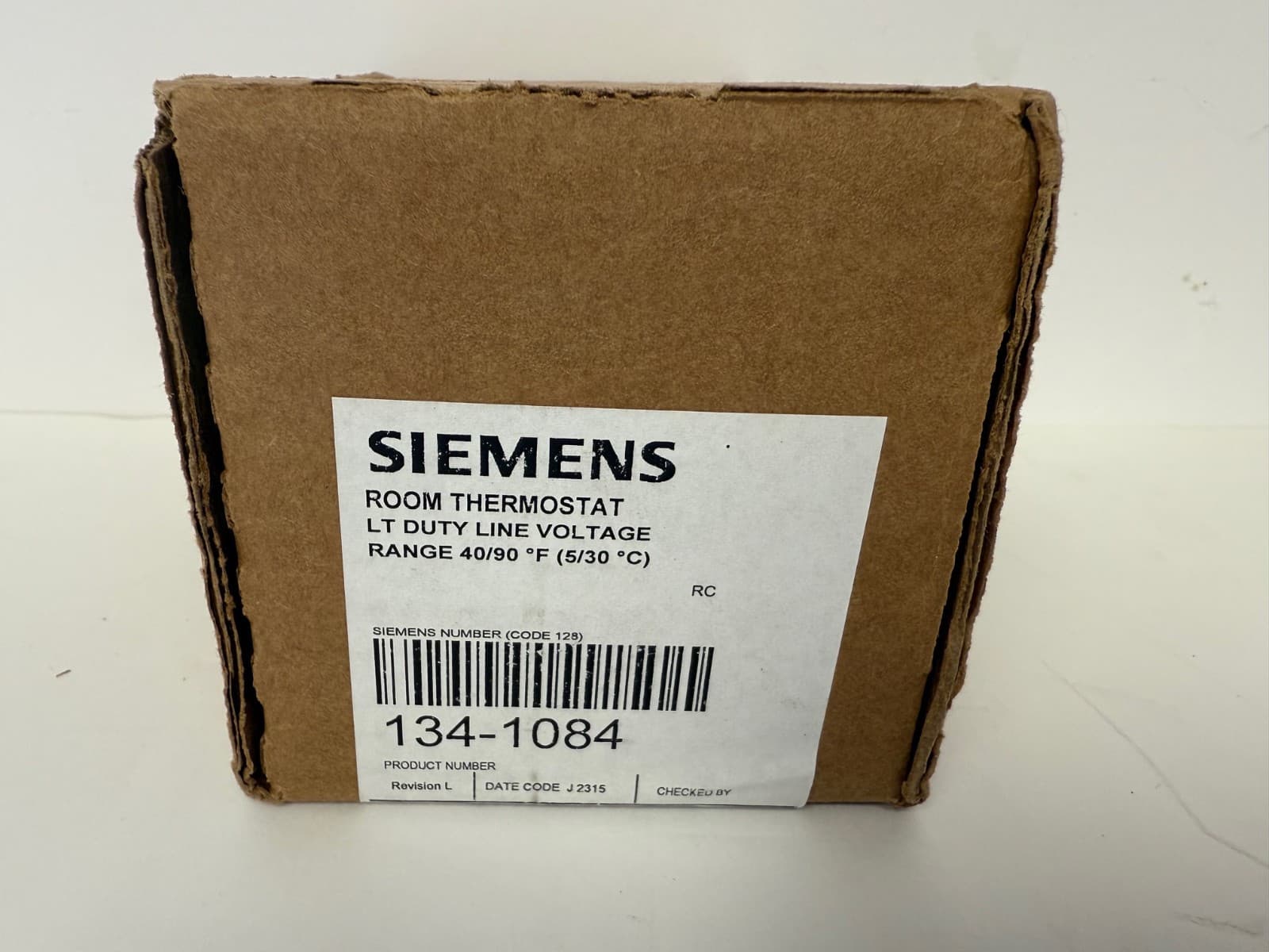 SIEMENS 134-1084 ROOM THERMOSAT LT DUTY LINE VOLTAGE RANGE 40/90 F  NEW OPEN BOX 5