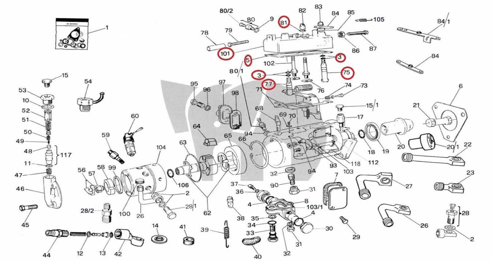 Cav Top Cover Kit Lucas DPA Diesel Injection Pump Gasket Leak Delphi Throttle  4