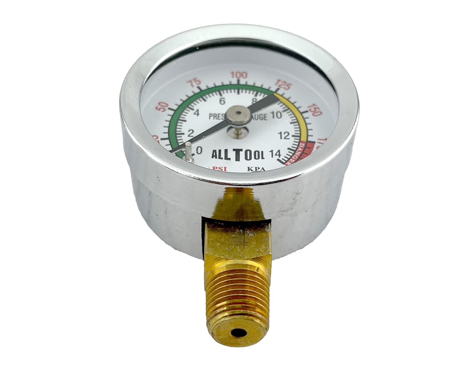 Air Pressure Gauge 1.5" Dial Side Mount 1/8"NPT - 0 to 200 PSI Color Coded 2