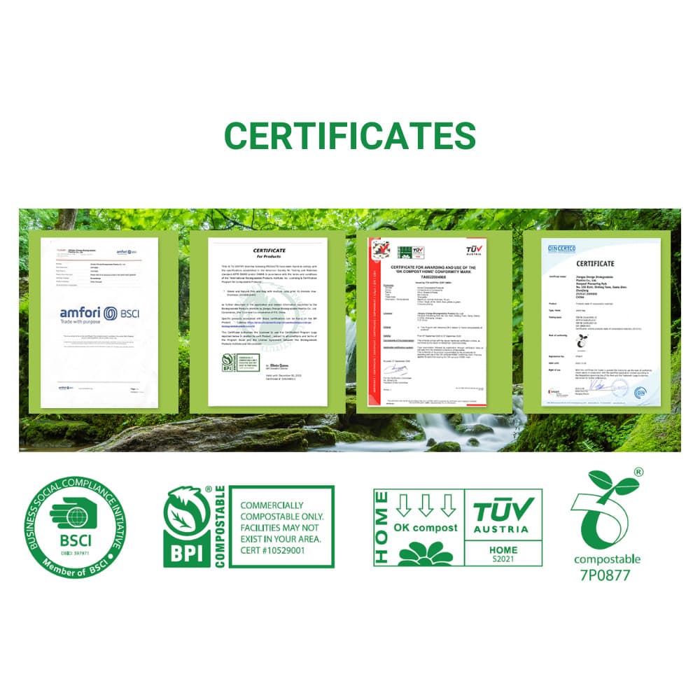 OrangeBio 100% Compostable Trash Bags, 13 Gallon, 50 Count, Extra Thick 0.9 mil 2