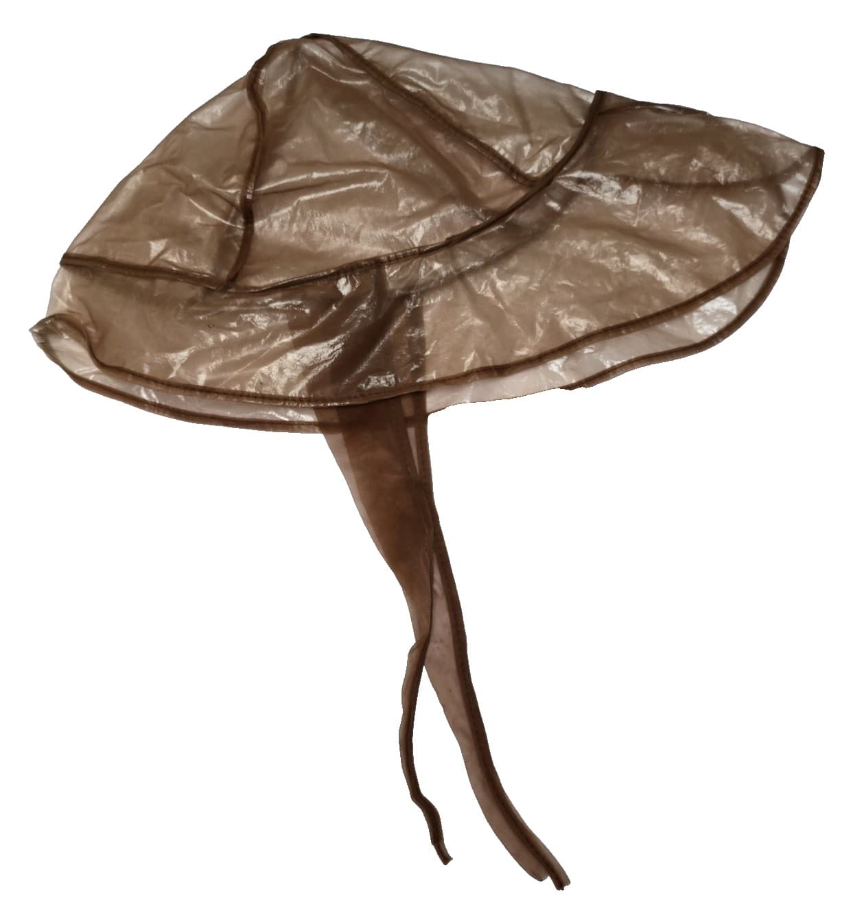 Vintage Deluxe Rain Bonnet Hat Vinyl/Plastic Head/Hair Protection Old Brown