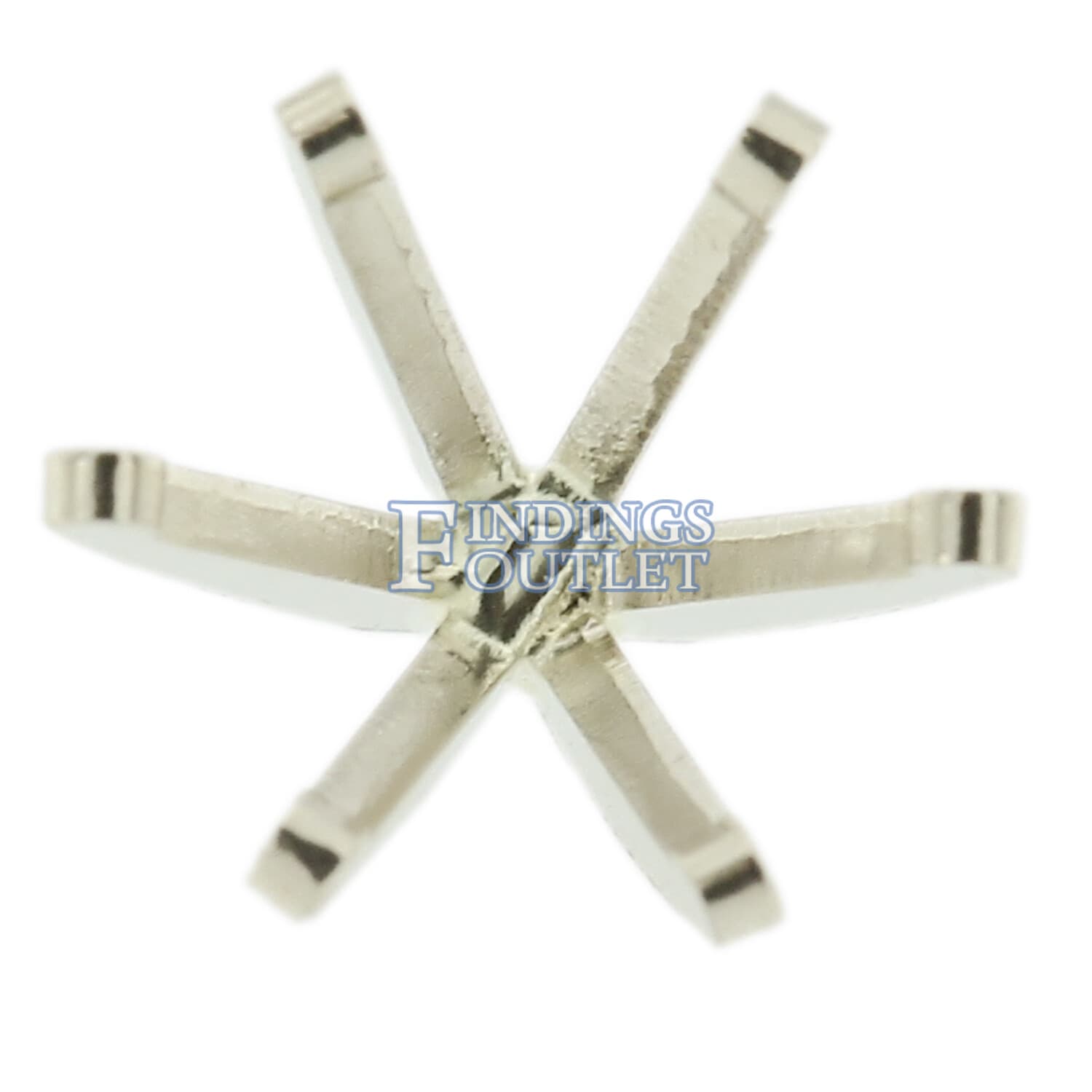 14K White Gold Round 6 Prong Peg Head Setting Standard Style For Center Stone 3