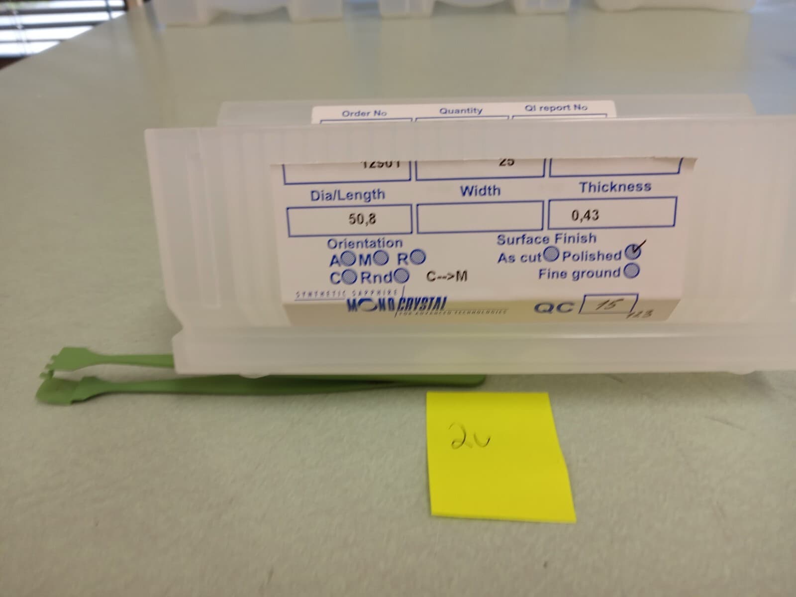 Sapphire substrates 50.8 mm 3