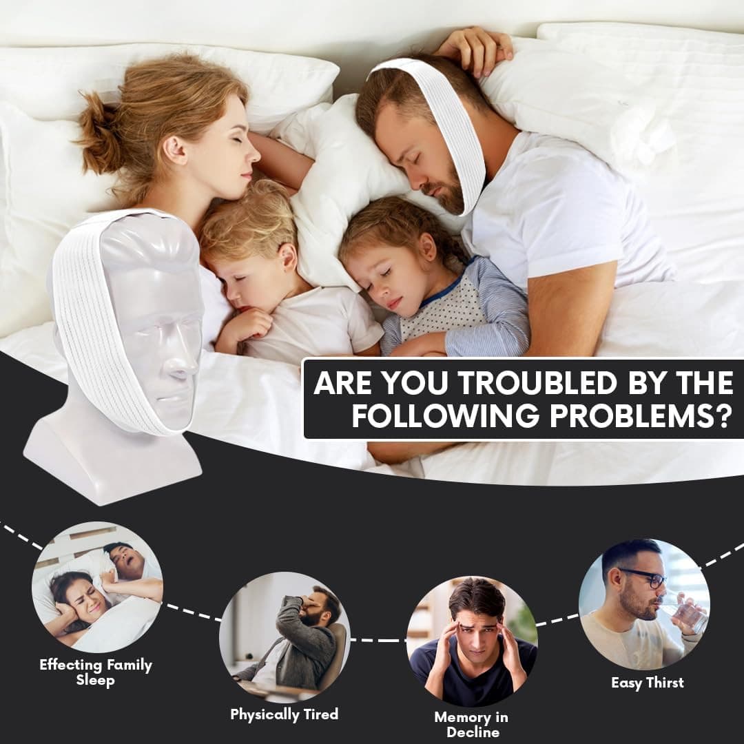 Bistras Super Deluxe White Chin Strap for Cpap Users - anti Dry Mouth- anti Snor 5