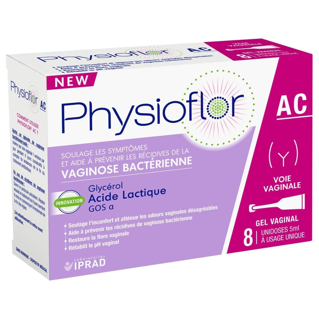 Laboratoires IPRAD Physioflor AC Female Vaginal Gel 8 Tubes x 5ml Exp: 02/2027