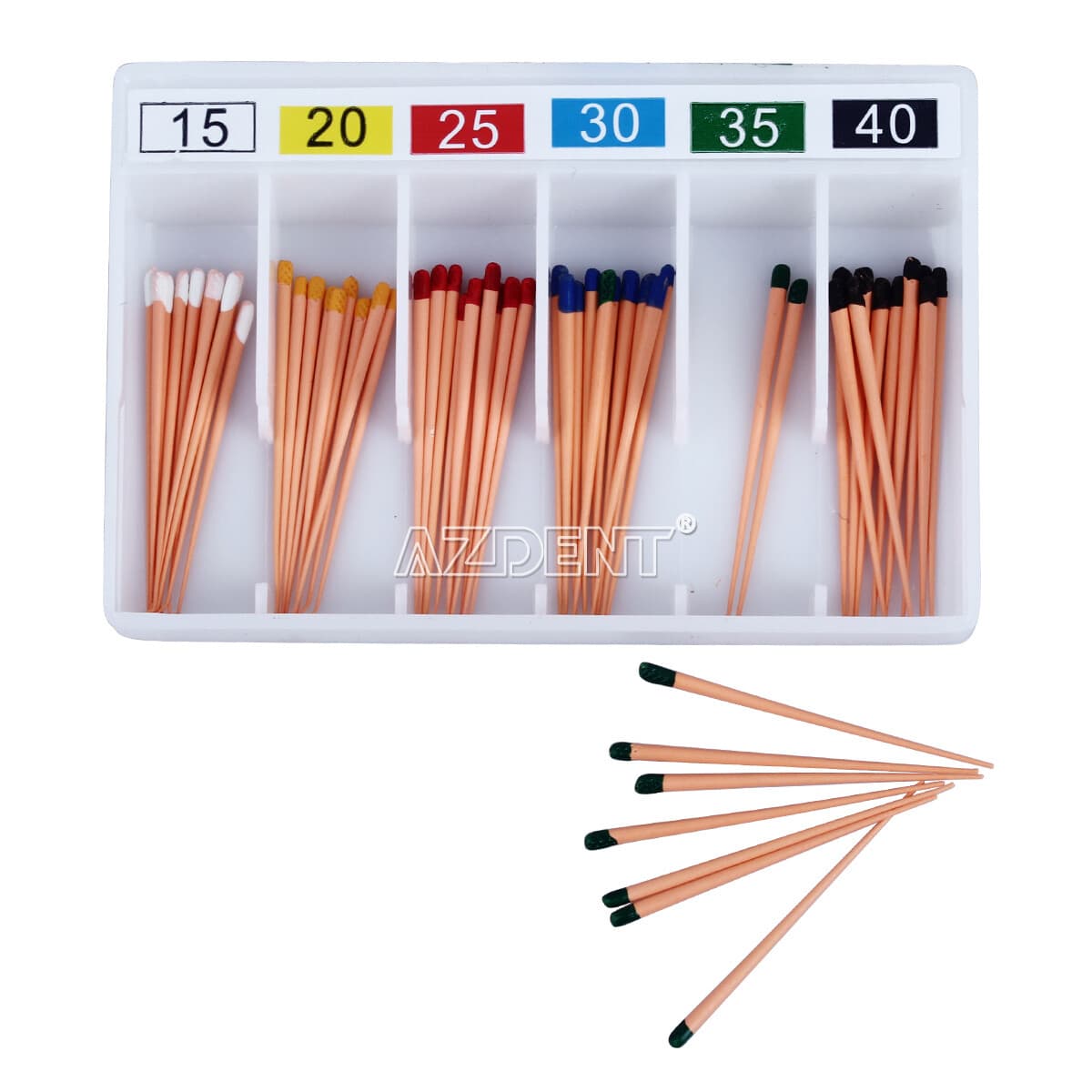 AZDENT Dental Endodontic Root Canal Gutta Percha Points/Absorbent Paper Points 6